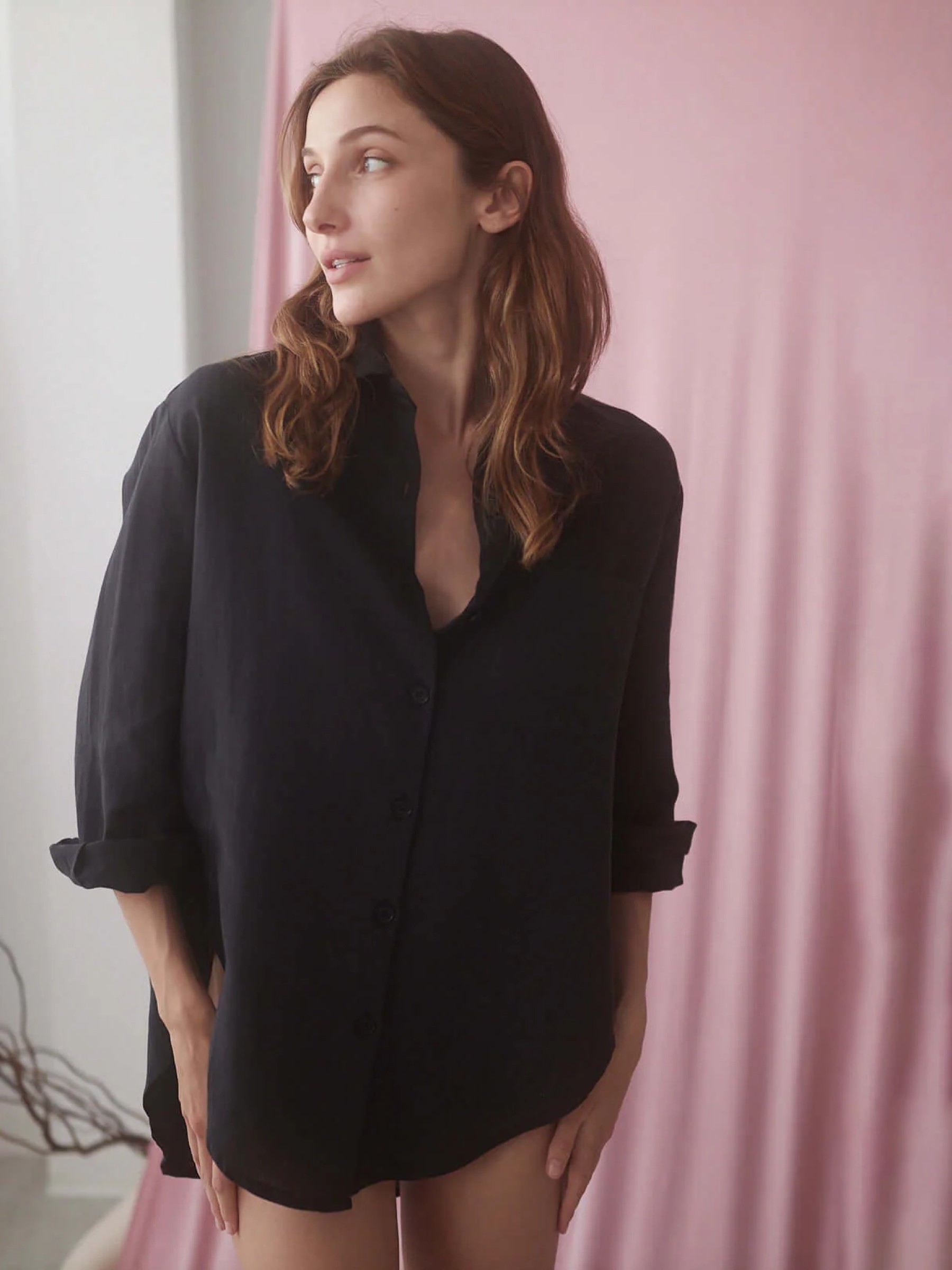 Bluse Wide Shirt black Cossac