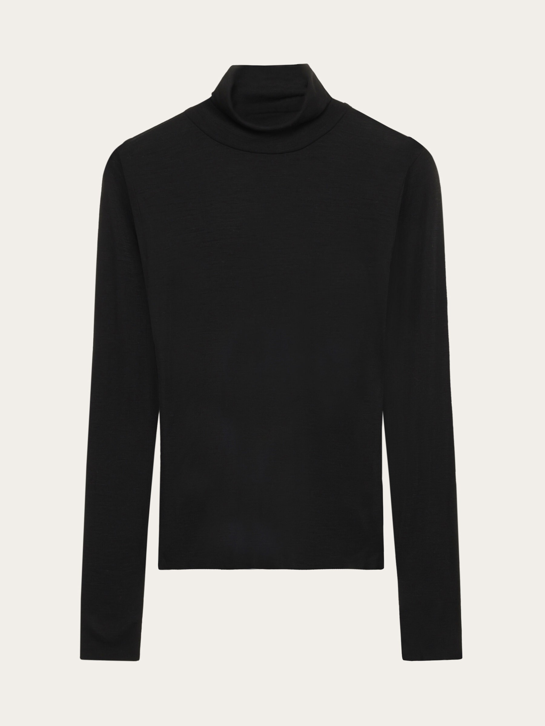 Longsleeve Wool Long Sleeve T-Shirt black jet Knowledge Cotton Apparel