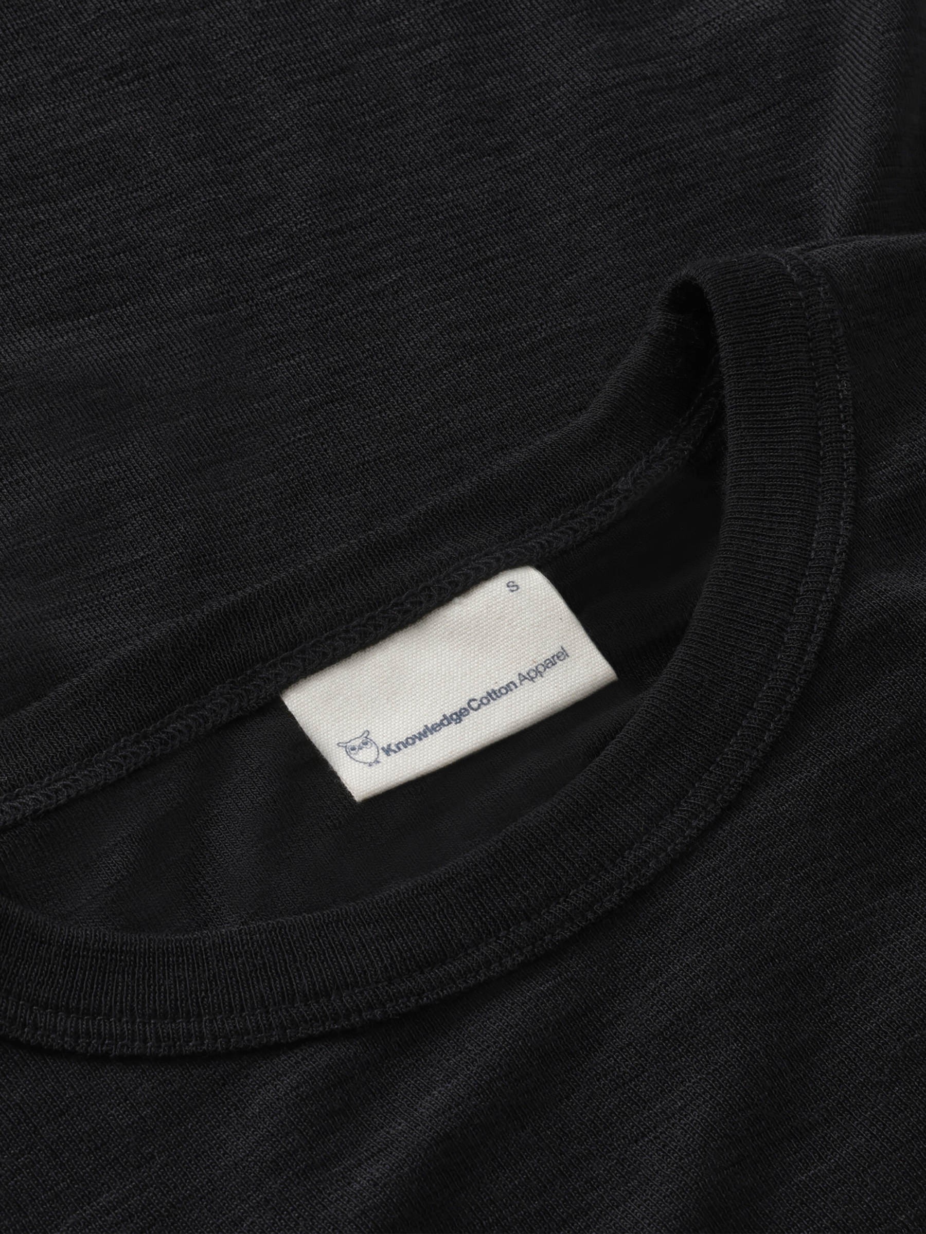 Longsleeve Wool Long Sleeve T-Shirt black jet Knowledge Cotton Apparel