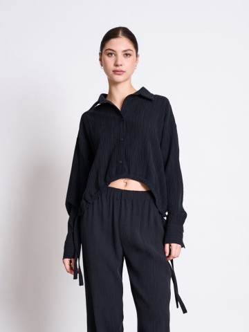 Bluse Crinkle Shirt Isted black Jan 'n June