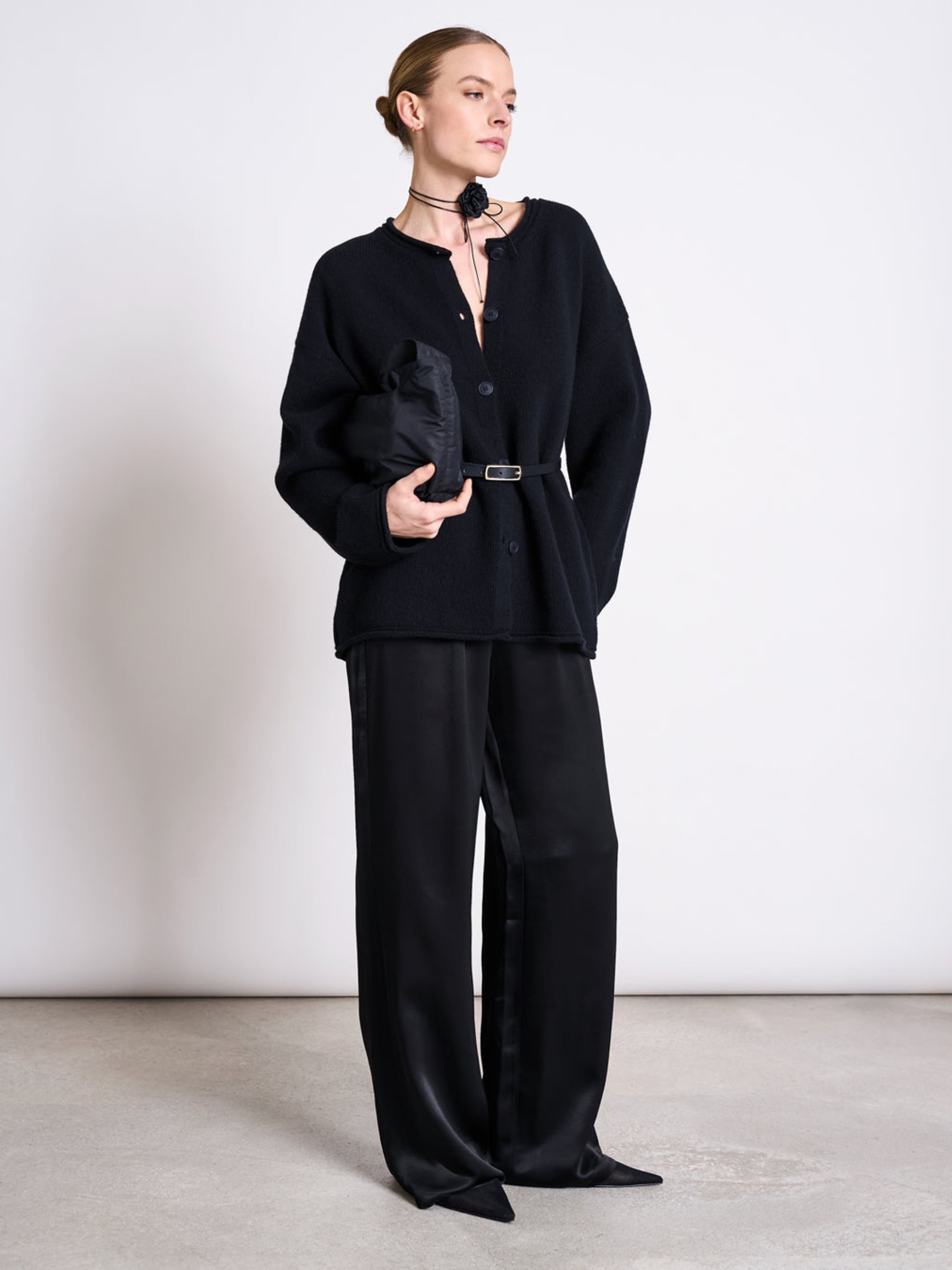 Strickjacke Oversized Merino Wool Cardigan Tinco black Jan 'n June