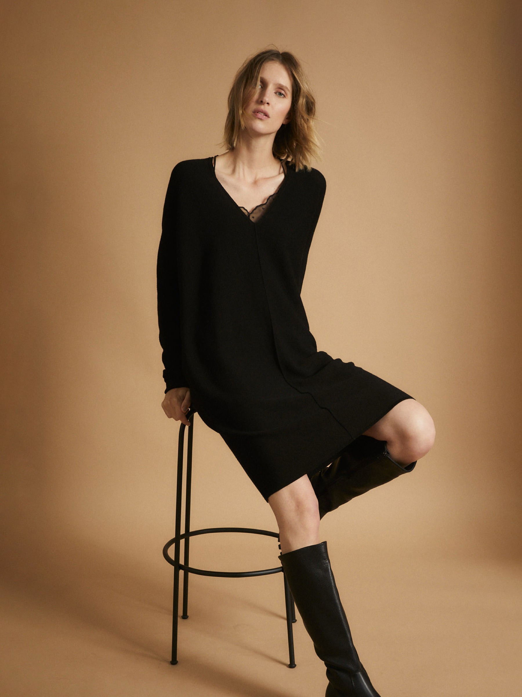 Strickkleid black Lanius