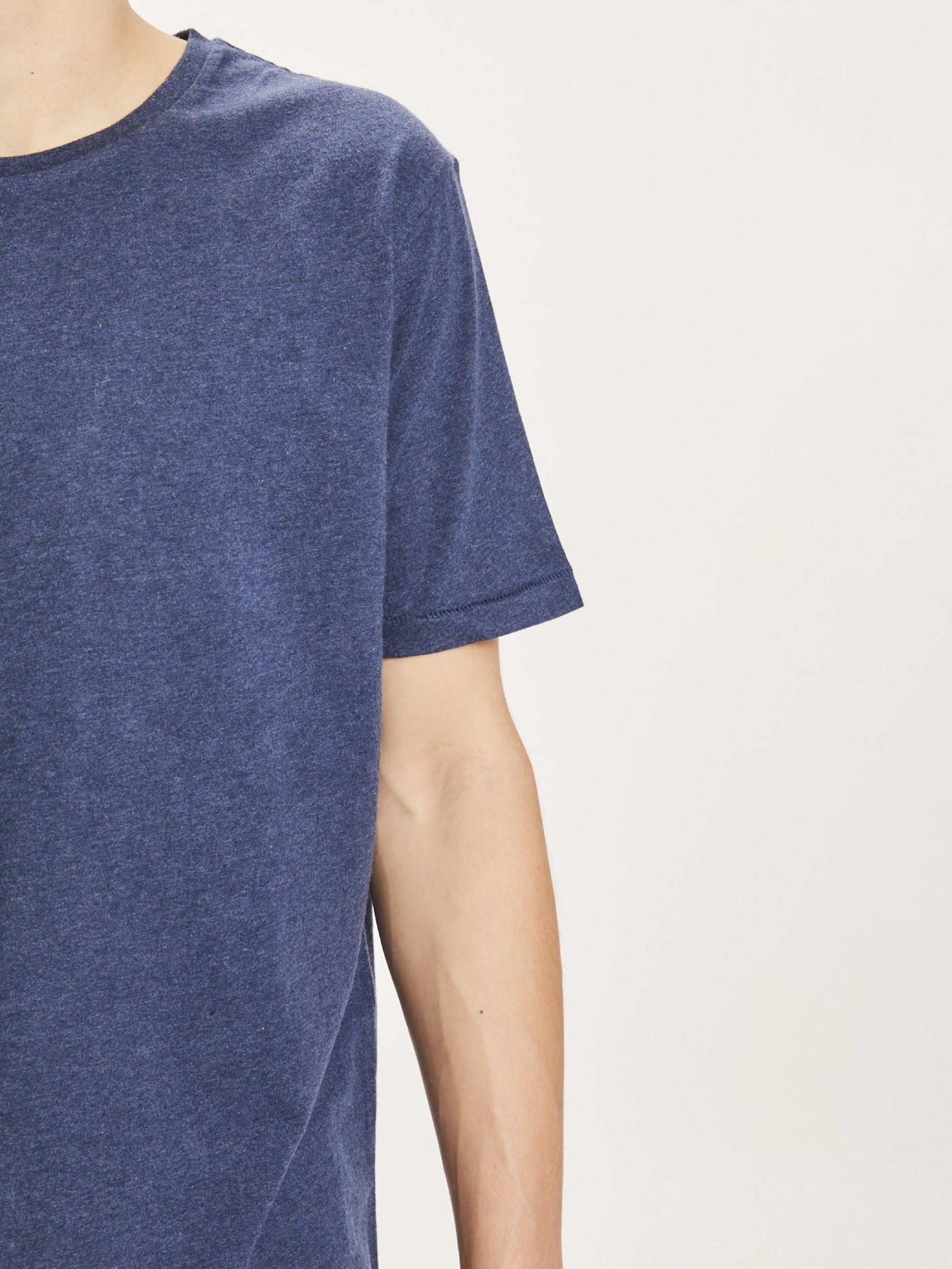 T-Shirt Alder Basic O-Neck insigna blue melange Knowledge Cotton Apparel