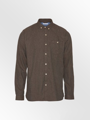 Hemd Elder Flannel Shirt dark earth Knowledge Cotton Apparel