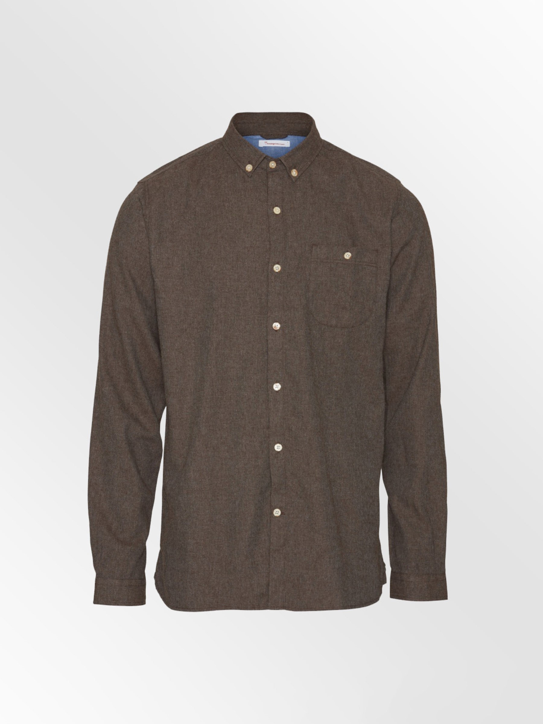 Hemd Elder Flannel Shirt dark earth Knowledge Cotton Apparel