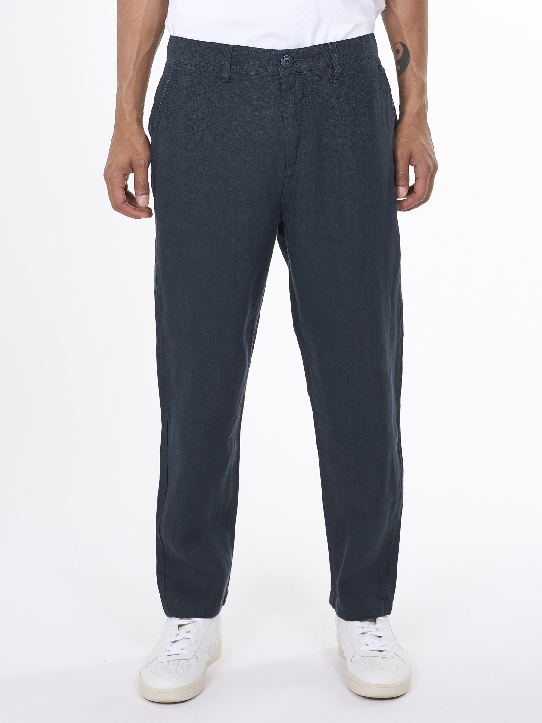 Hose Bob Loose Linen Pant total eclipse Knowledge Cotton Apparel