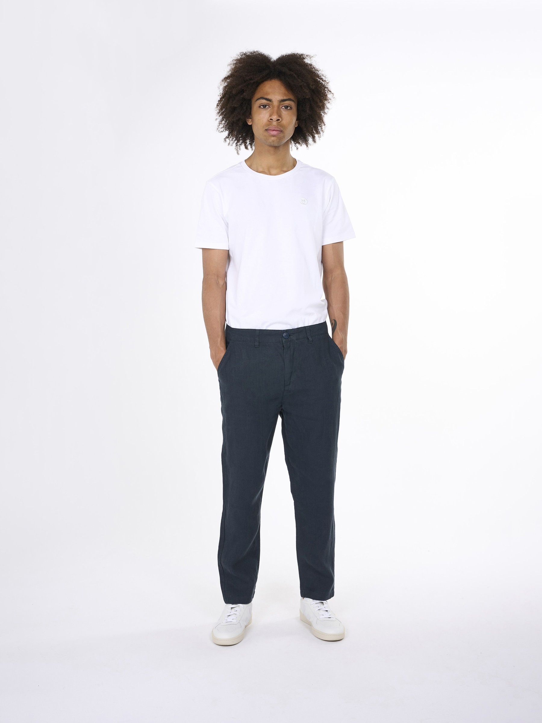 Hose Bob Loose Linen Pant total eclipse Knowledge Cotton Apparel