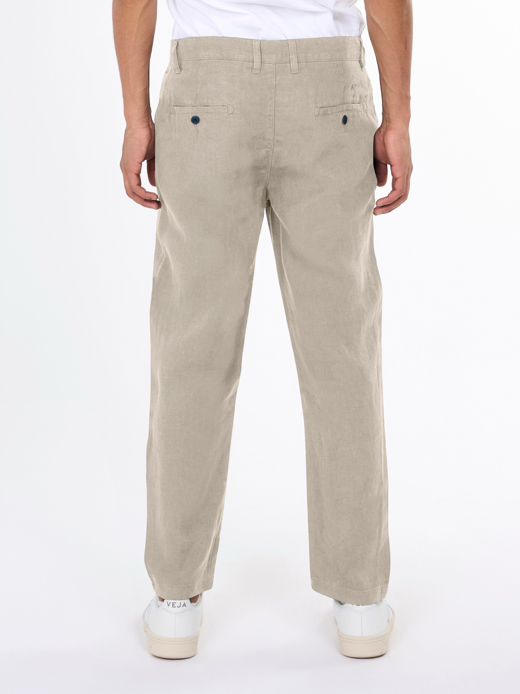Hose Bob Loose Linen Pant light feather gray Knowledge Cotton Apparel
