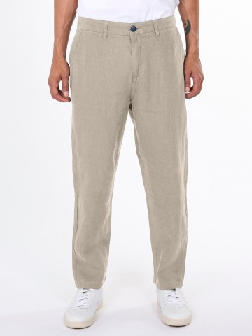 Hose Bob Loose Linen Pant light feather gray Knowledge Cotton Apparel