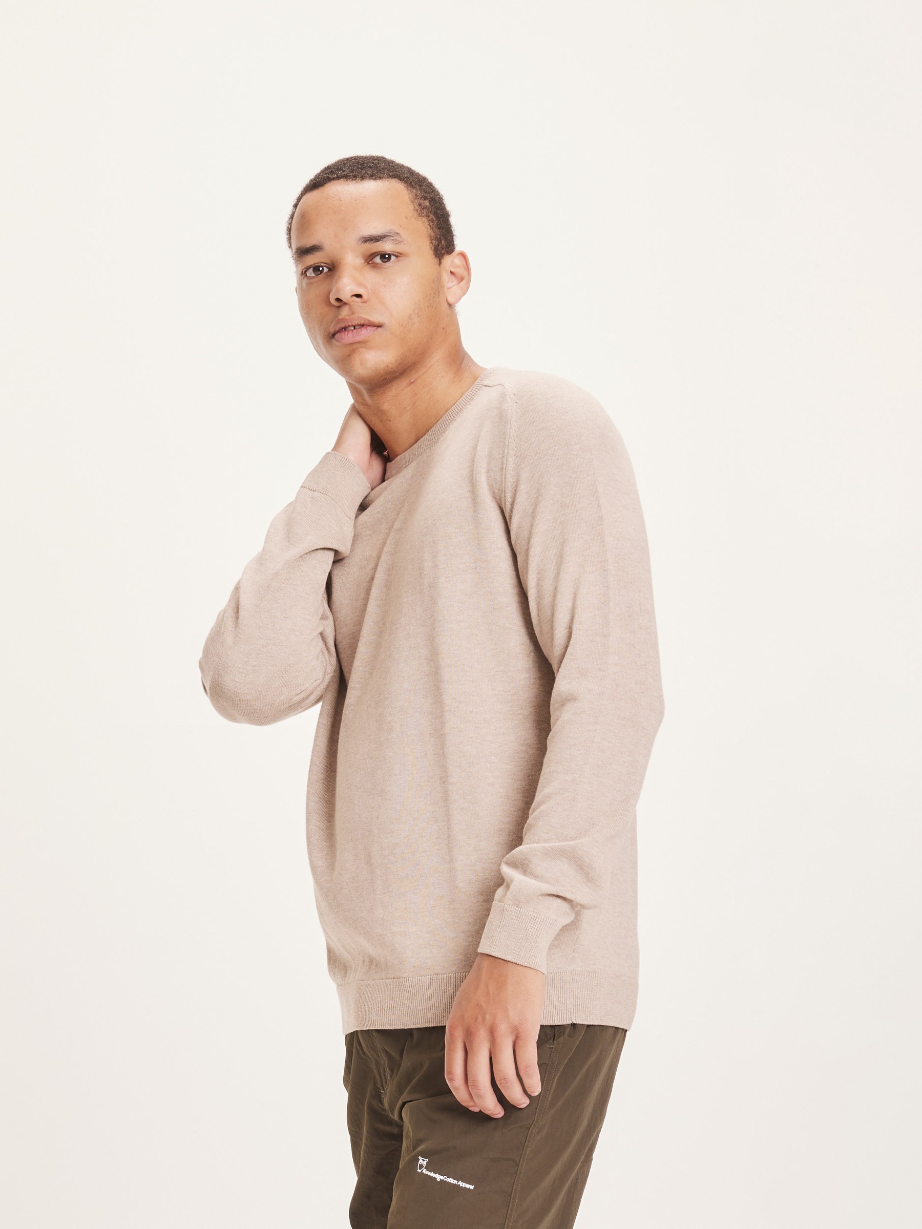 Pullover Field O-Neck Stable Knit light feather gray Knowledge Cotton Apparel