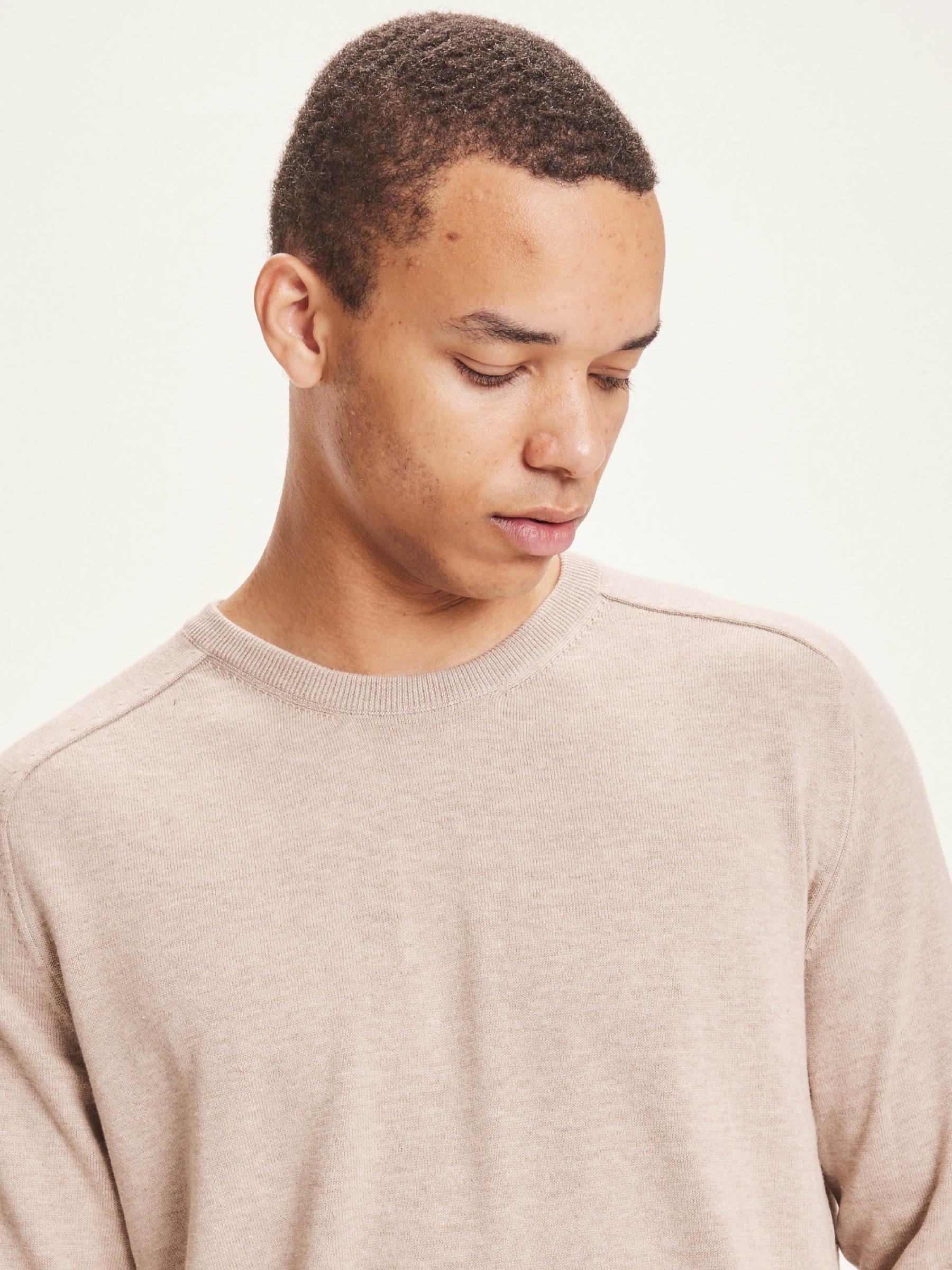 Pullover Field O-Neck Stable Knit light feather gray Knowledge Cotton Apparel