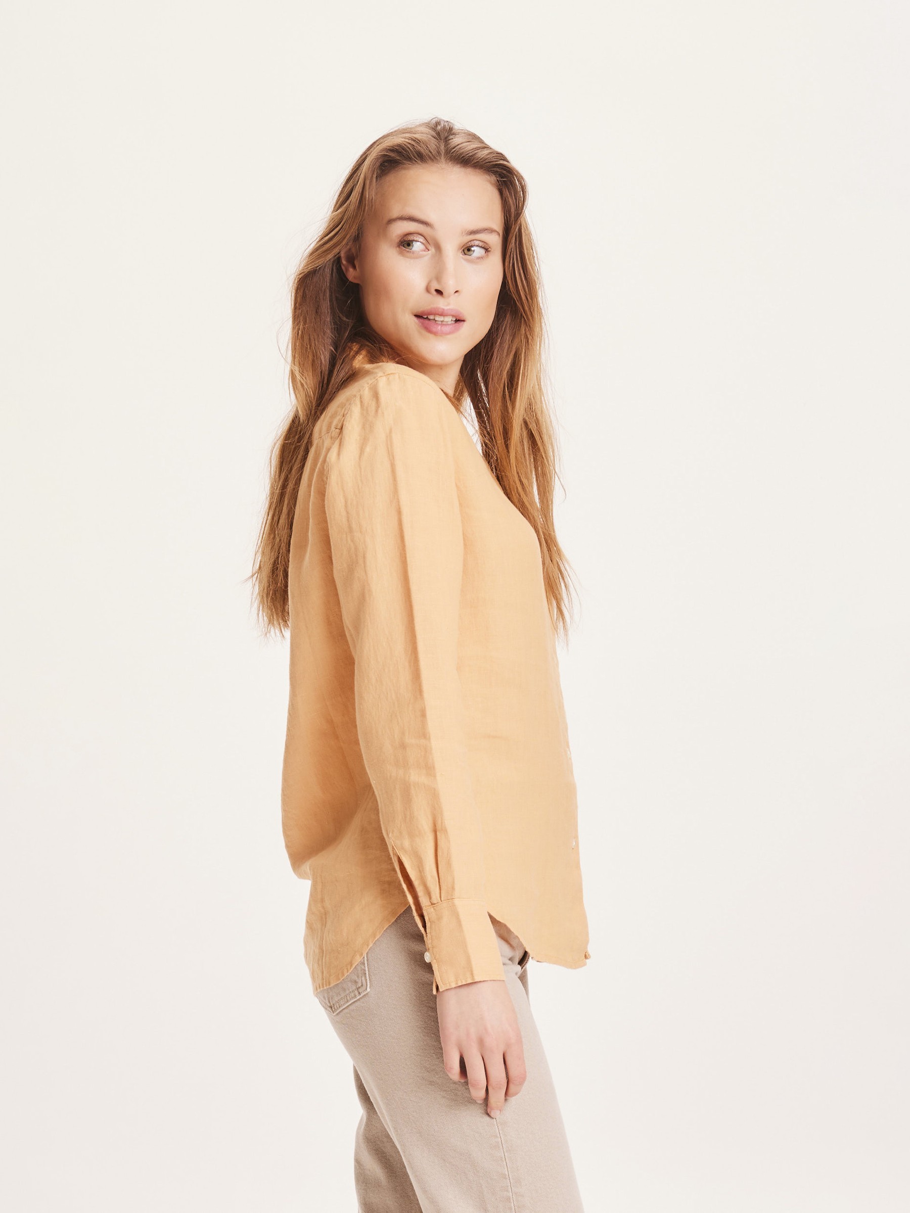 Bluse Sage Classic Linen Shirt clay Knowledge Cotton Apparel