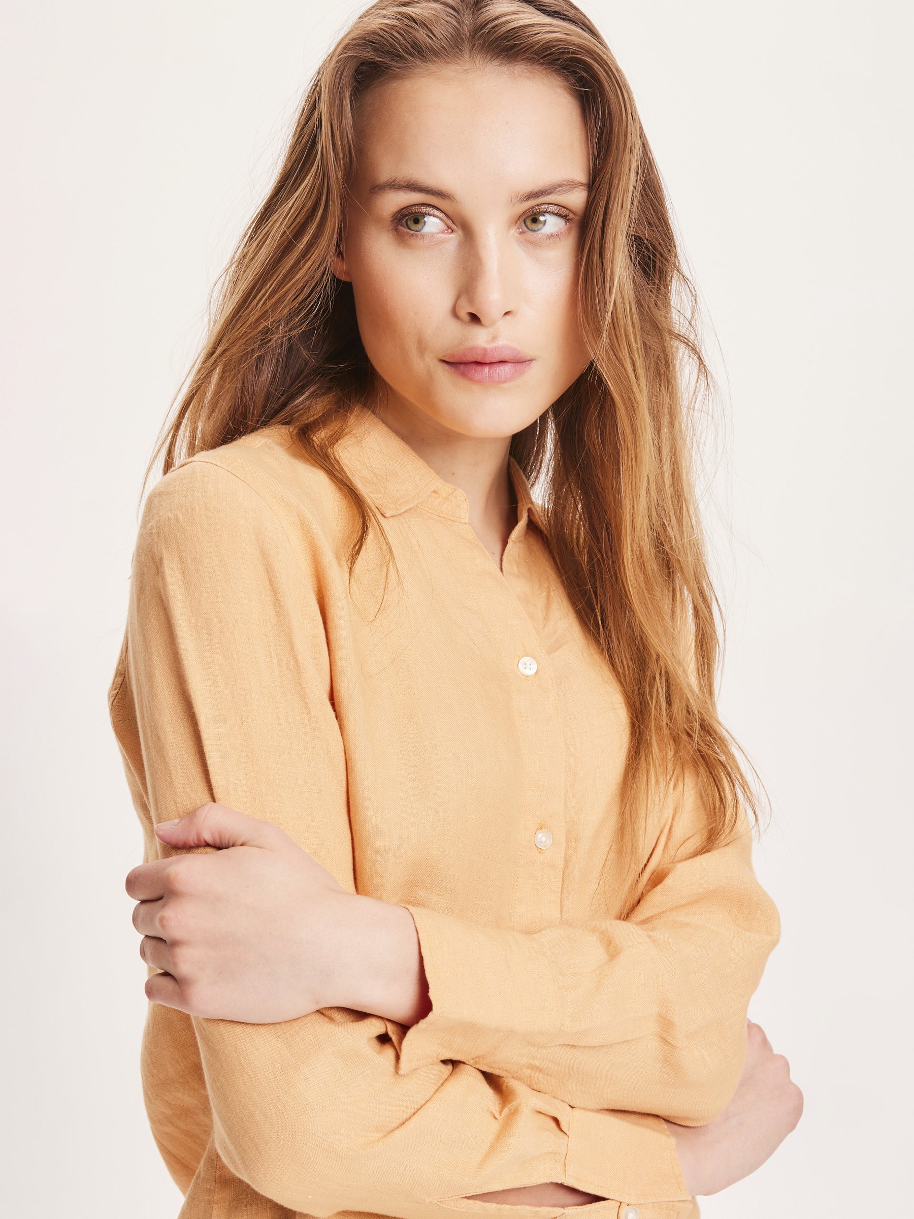 Bluse Sage Classic Linen Shirt clay Knowledge Cotton Apparel