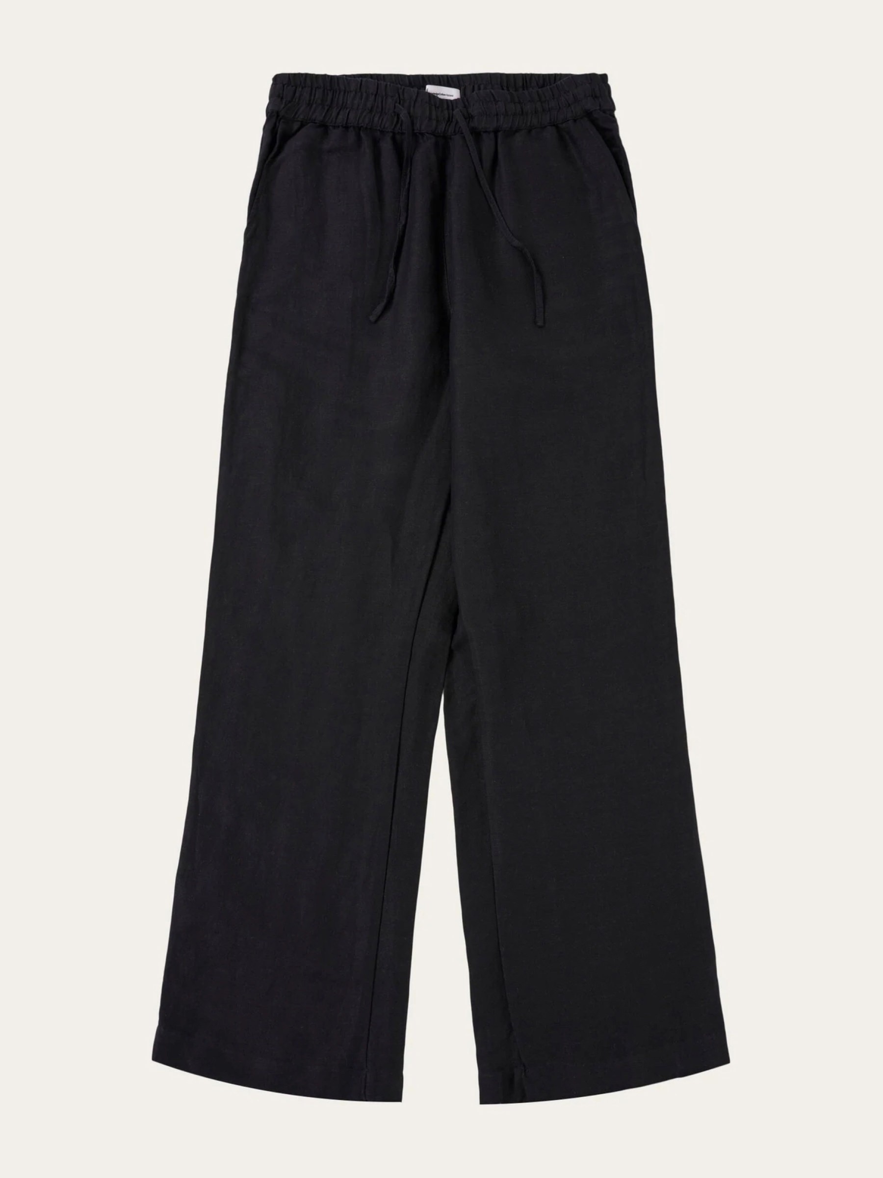 Hose Posey Linen Mix Elastic Waist Pants black jet Knowledge Cotton Apparel