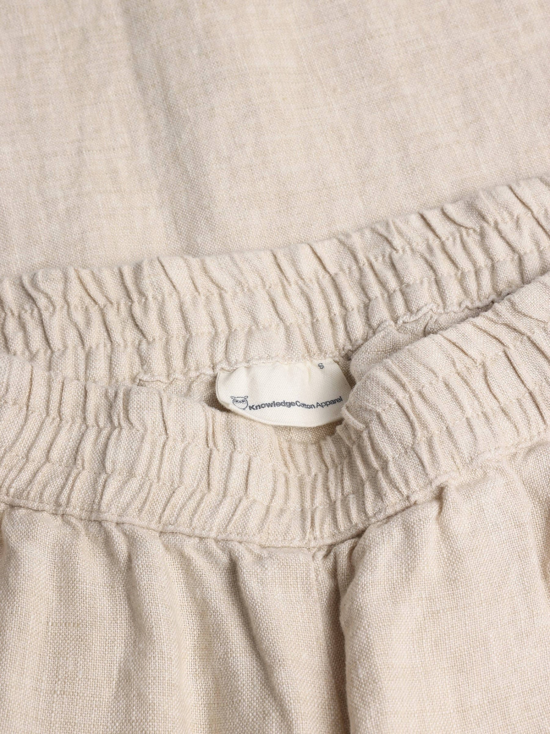 Leinenhose Posey Wide Mid Rise Linen Pants light feather grey Knowledge Cotton Apparel