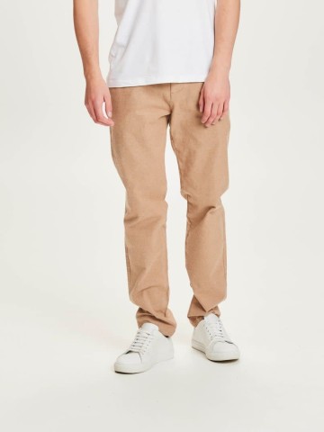 Hose Luca Slim Flannel Chino kelp melange Knowledge Cotton Apparel Hose Luca Slim Flannel Chino kelp melange Knowledge Cotton Apparel