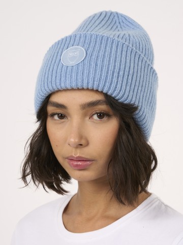 Mütze Big Rib Beanie asley blue Knowledge Cotton Apparel