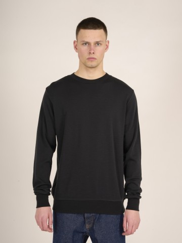 Pullover Merino Wool Crew Neck Sweat black jet Knowledge Cotton Apparel Pullover Merino Wool Crew Neck Sweat black jet Knowledge Cotton Apparel
