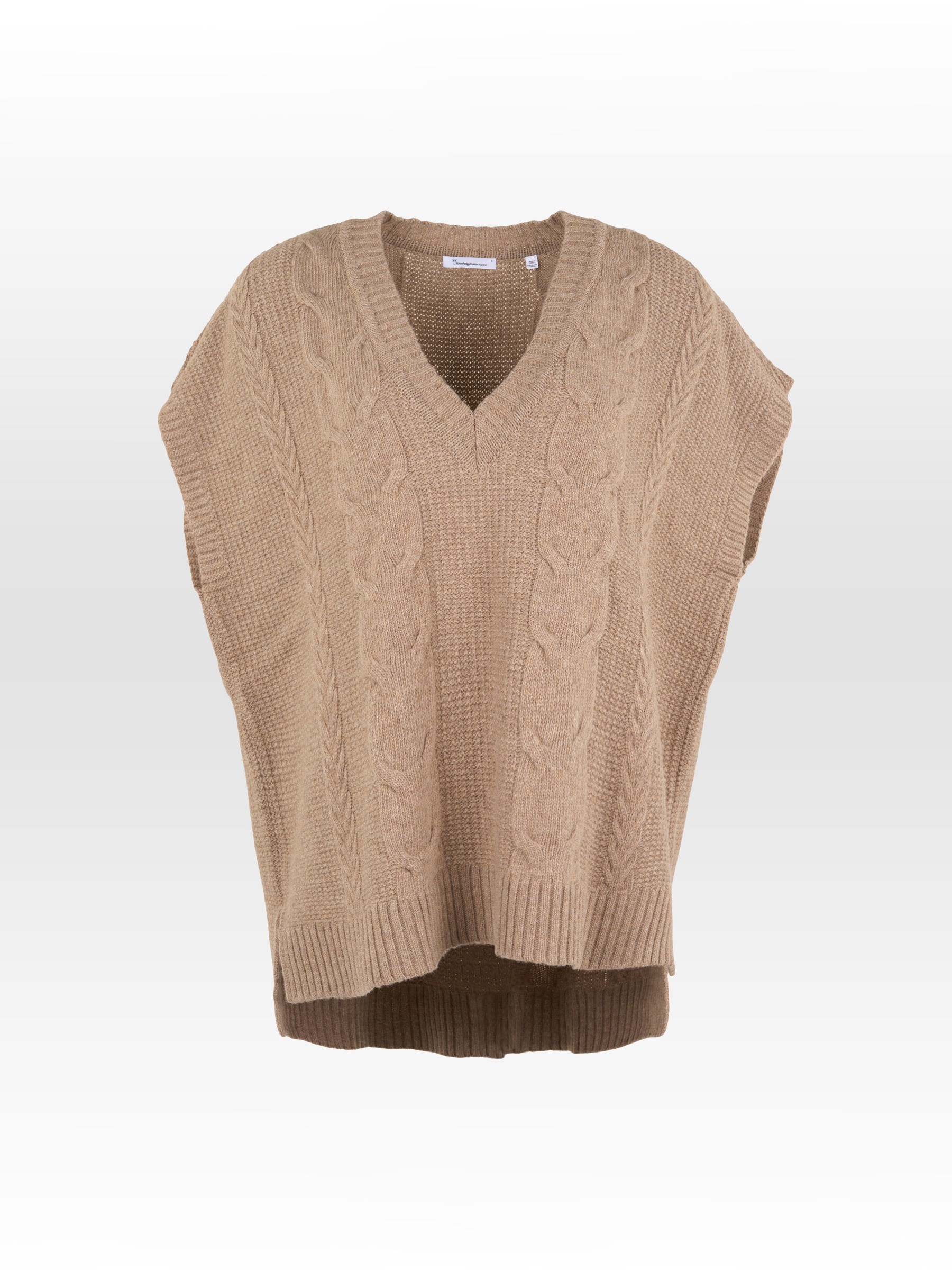 Pullunder Oversize Cable Knit Vest kelp Knowledge Cotton Apparel