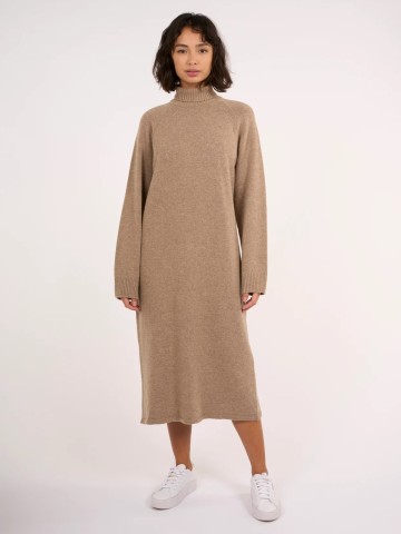 Kleid Roll Neck Mid Lenght Dress kelp Knowledge Cotton Apparel
