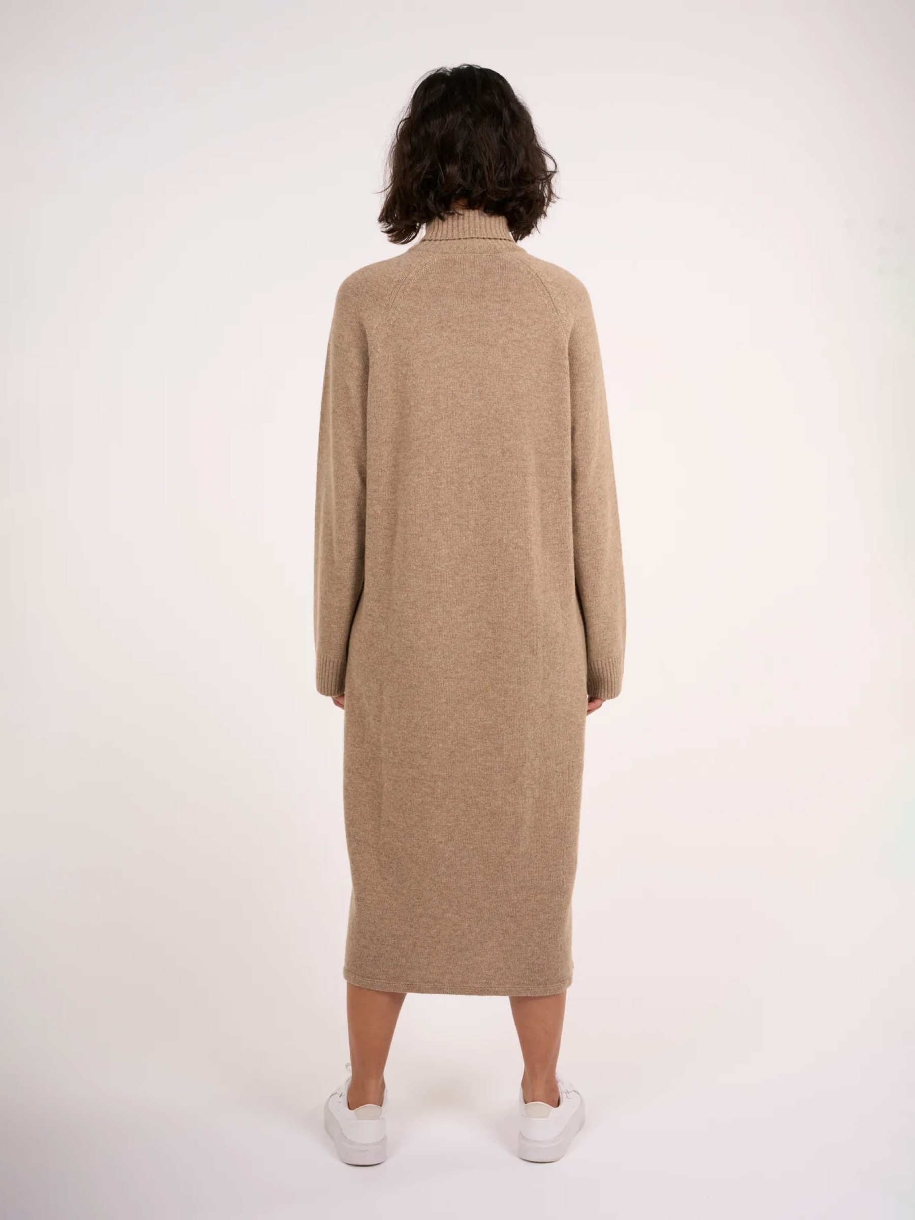 Kleid Roll Neck Mid Lenght Dress kelp Knowledge Cotton Apparel