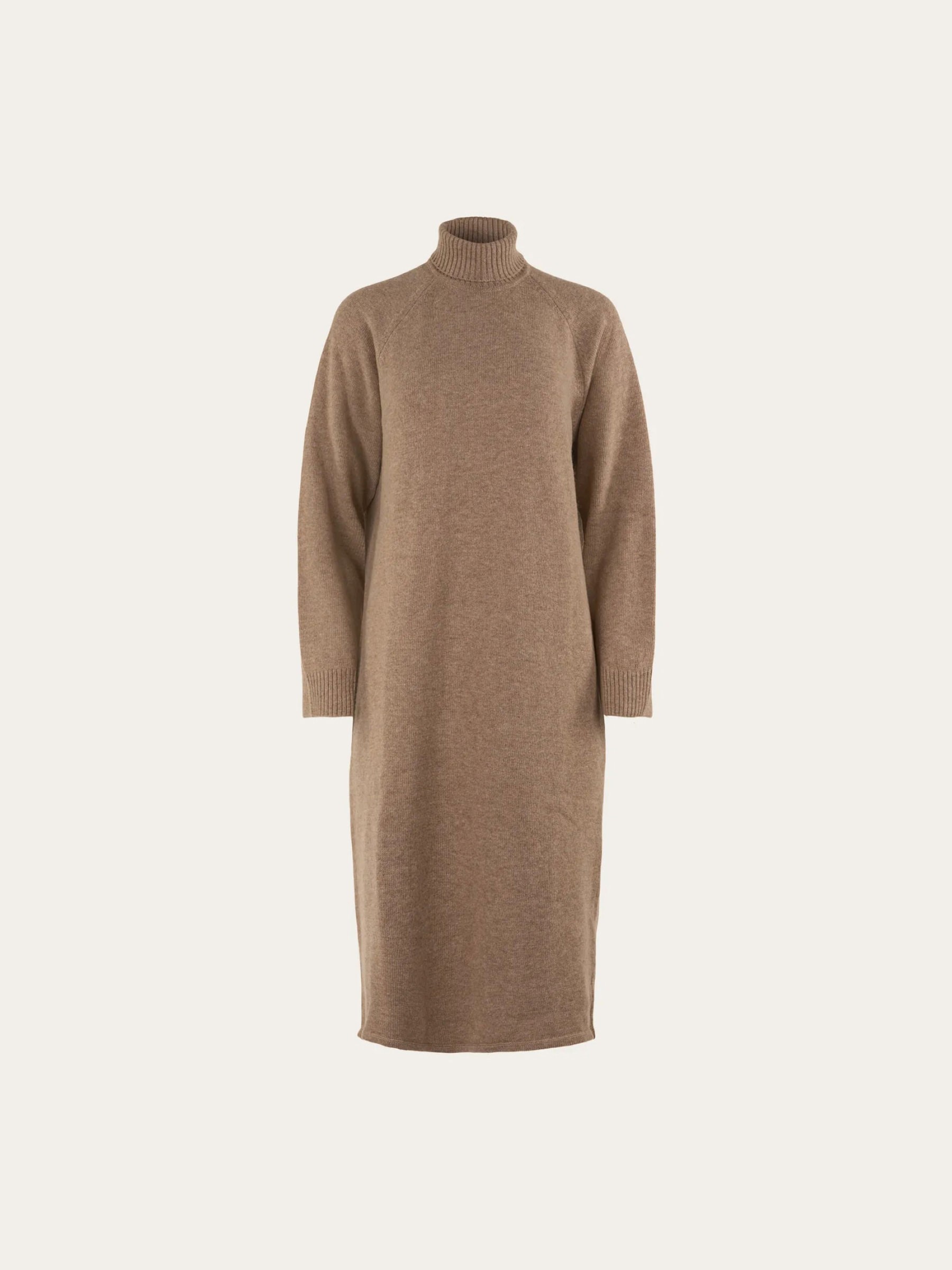 Kleid Roll Neck Mid Lenght Dress kelp Knowledge Cotton Apparel