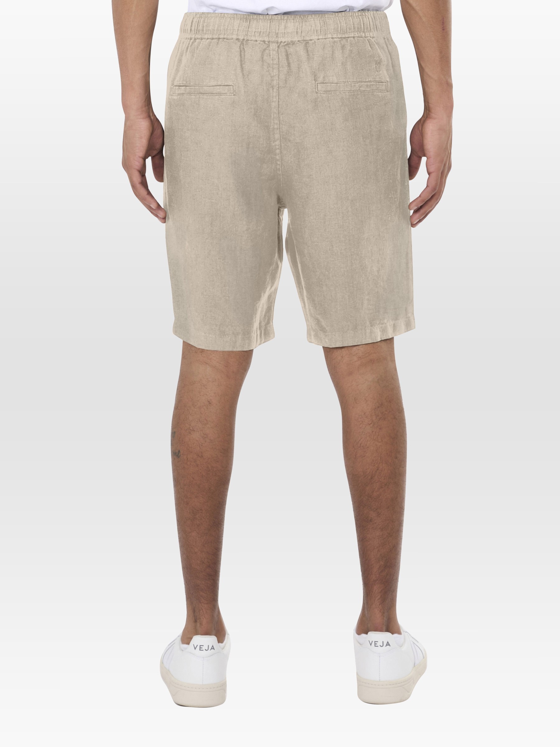 Kurze Hose Loose Linen Shorts light feather gray Knowledge Cotton Apparel