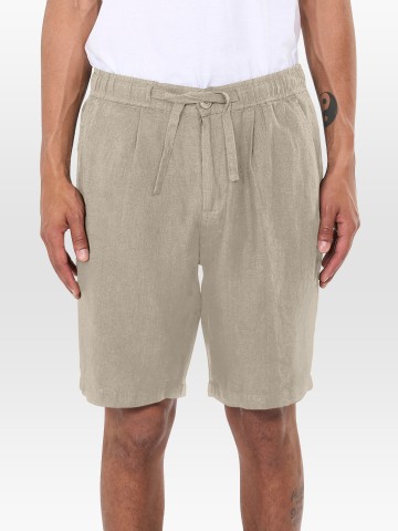 Kurze Hose Loose Linen Shorts light feather gray Knowledge Cotton Apparel