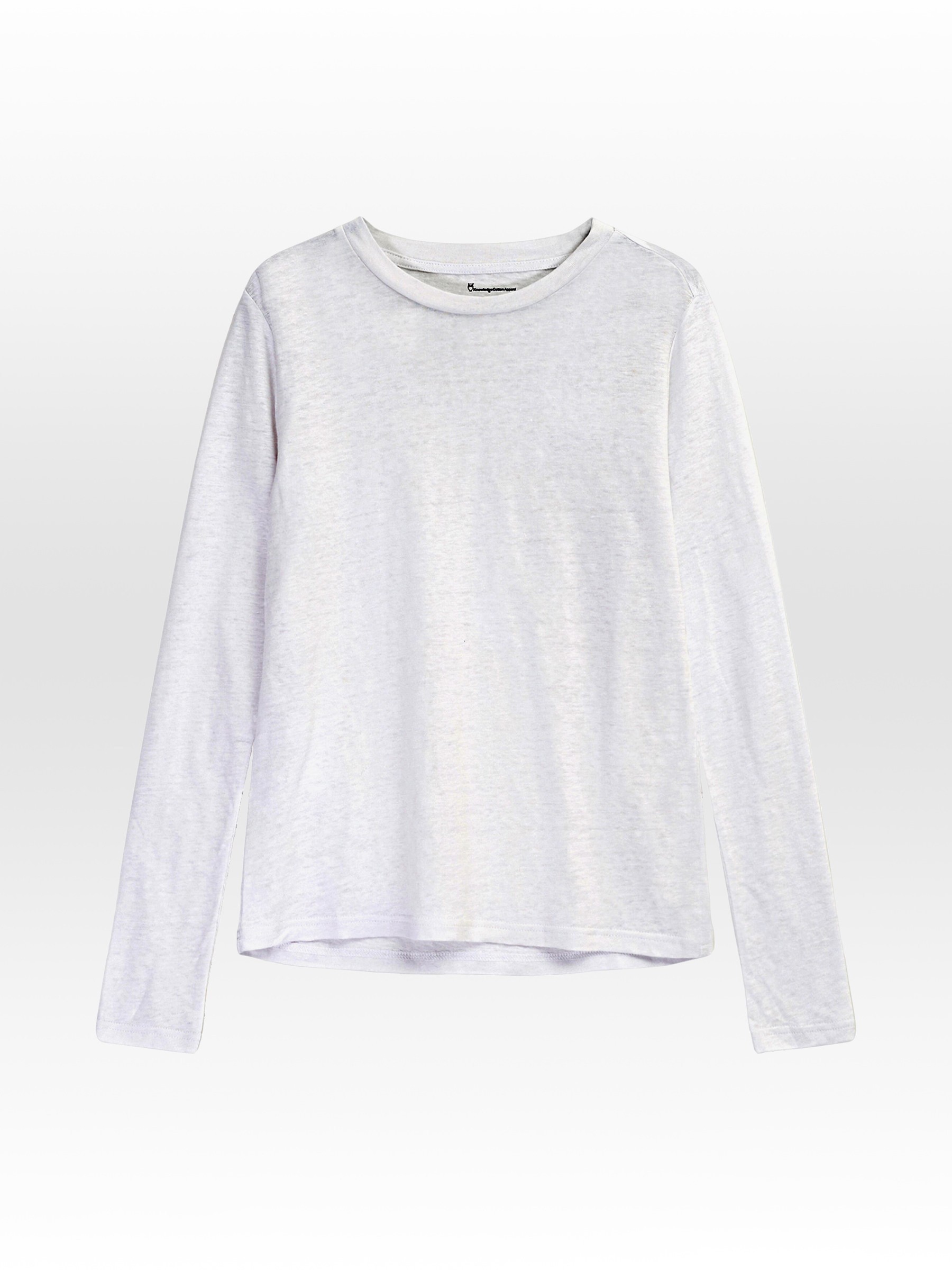 Long Sleeve Linen T-Shirt bright white Knowledge Cotton Apparel