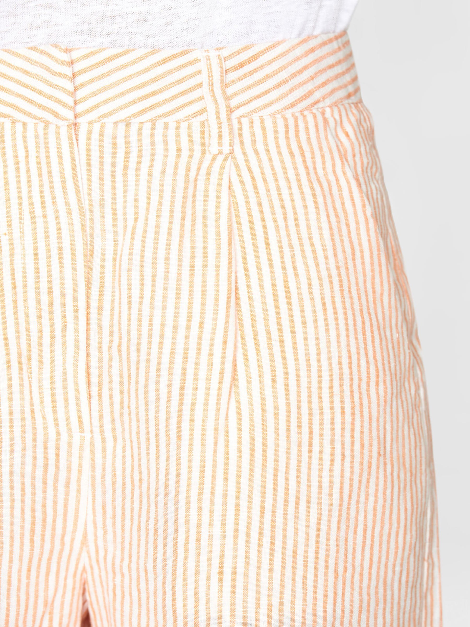 Kurze Hose Posey Wide High-Rise Striped Linen Shorts orange Knowledge Cotton Apparel