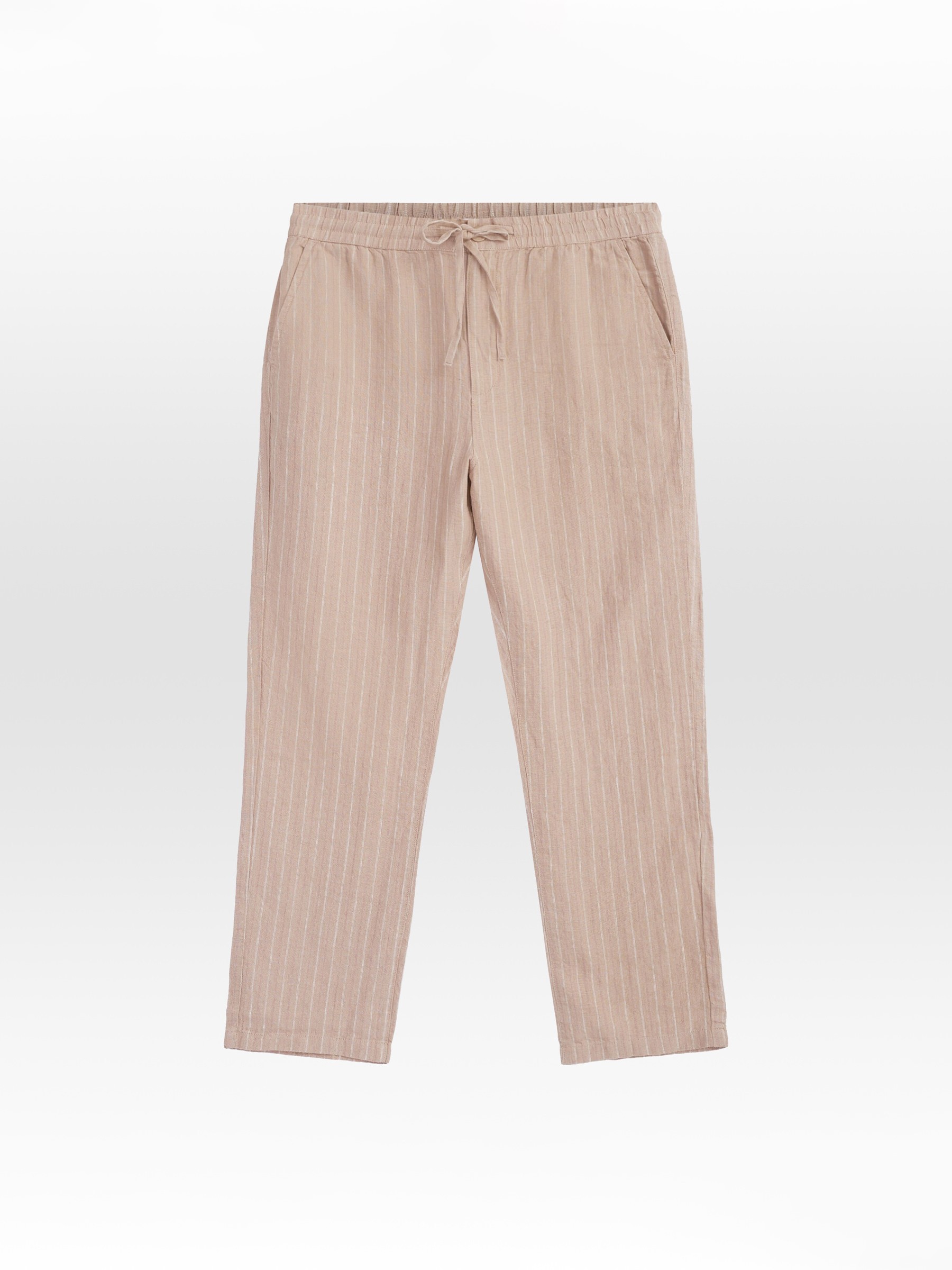 Hose Fig Loose Striped Linen Pants beige stripe Knowledge Cotton Apparel