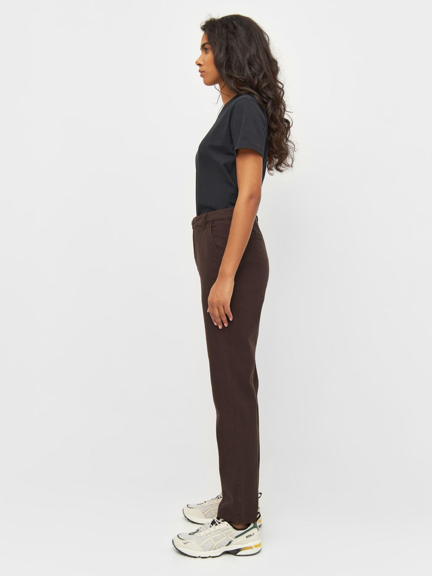 Hose Iris Mom Mid Rise Chino chocolate plum Knowledge Cotton Apparel