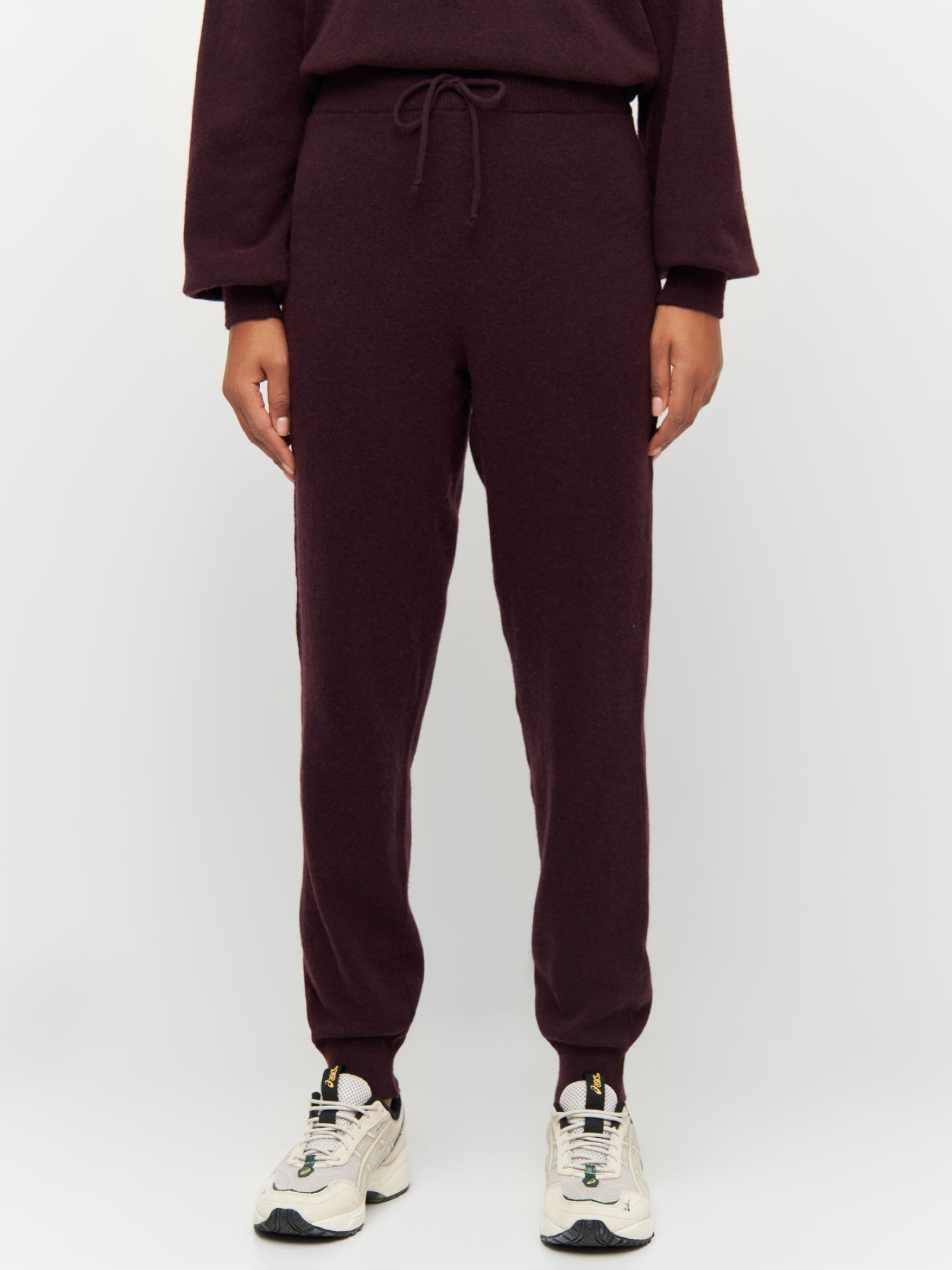 Hose Jade Hybrid Knitted Jog Pants chocolate plum Knowledge Cotton Apparel