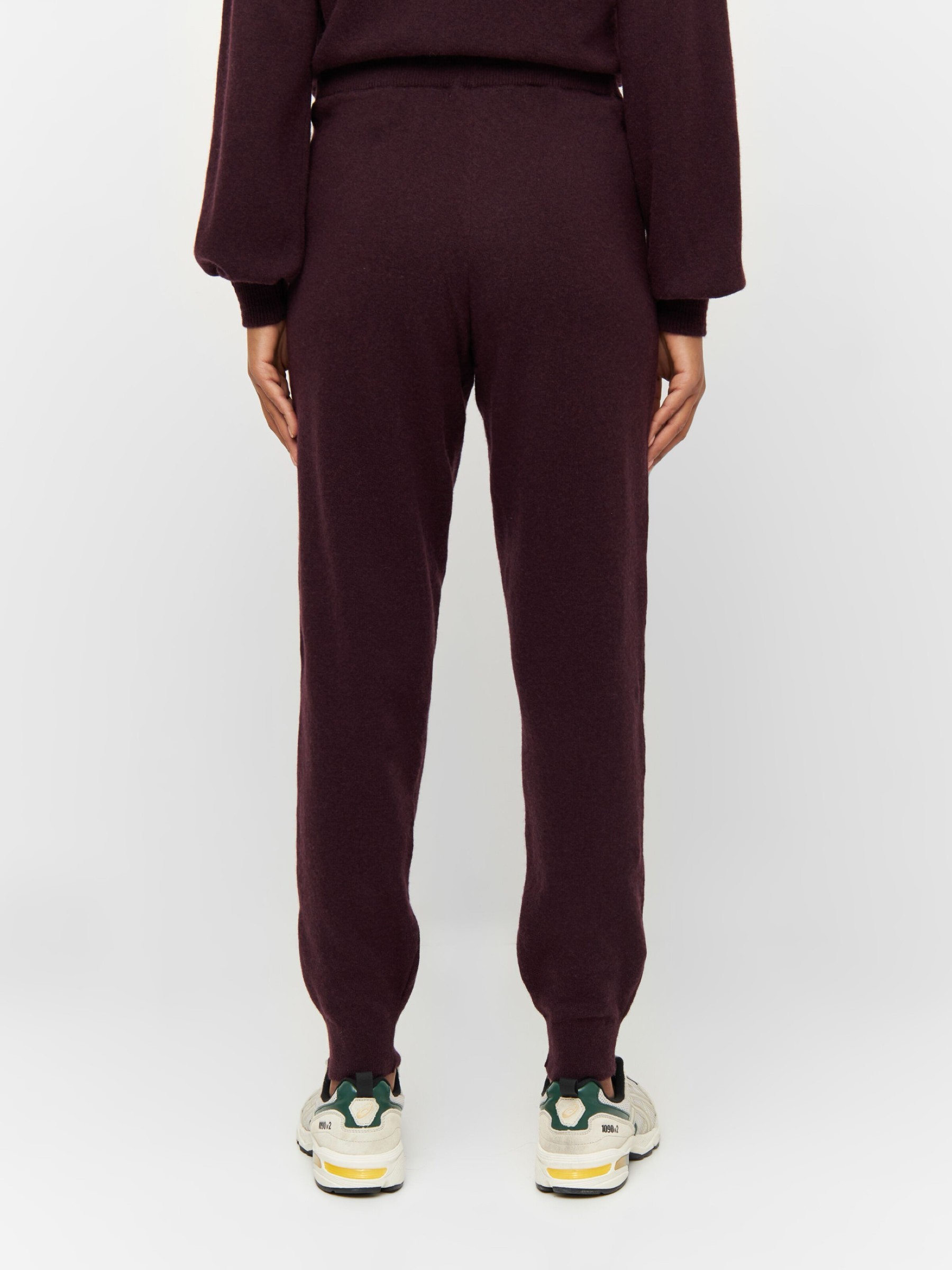 Hose Jade Hybrid Knitted Jog Pants chocolate plum Knowledge Cotton Apparel