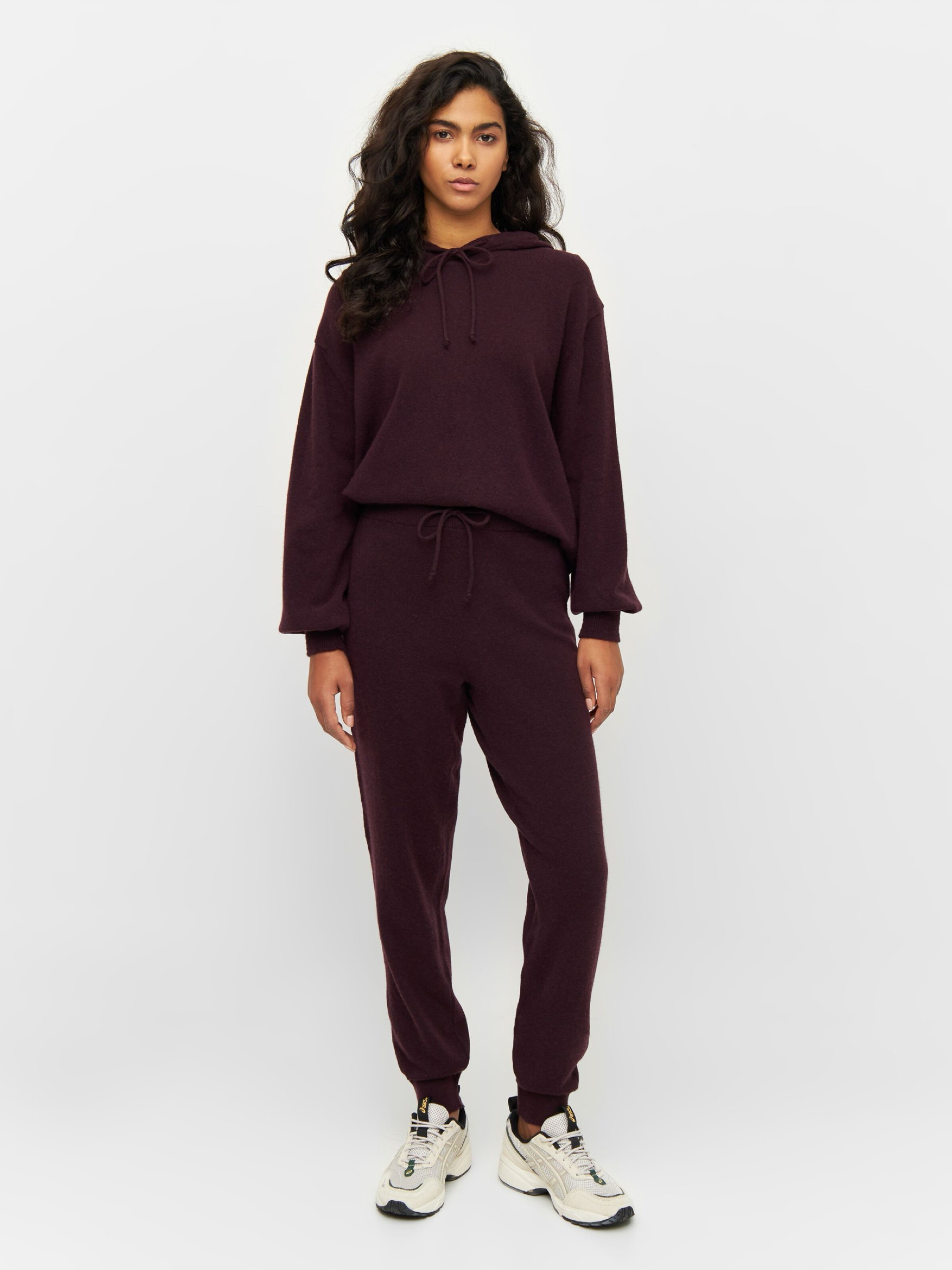 Hose Jade Hybrid Knitted Jog Pants chocolate plum Knowledge Cotton Apparel