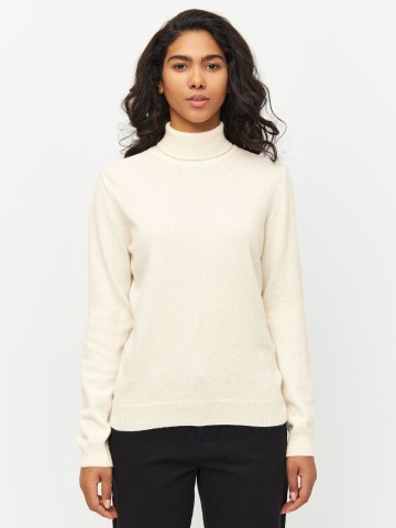 Pullover Lambswool Roll Neck buttercream Knowledge Cotton Apparel