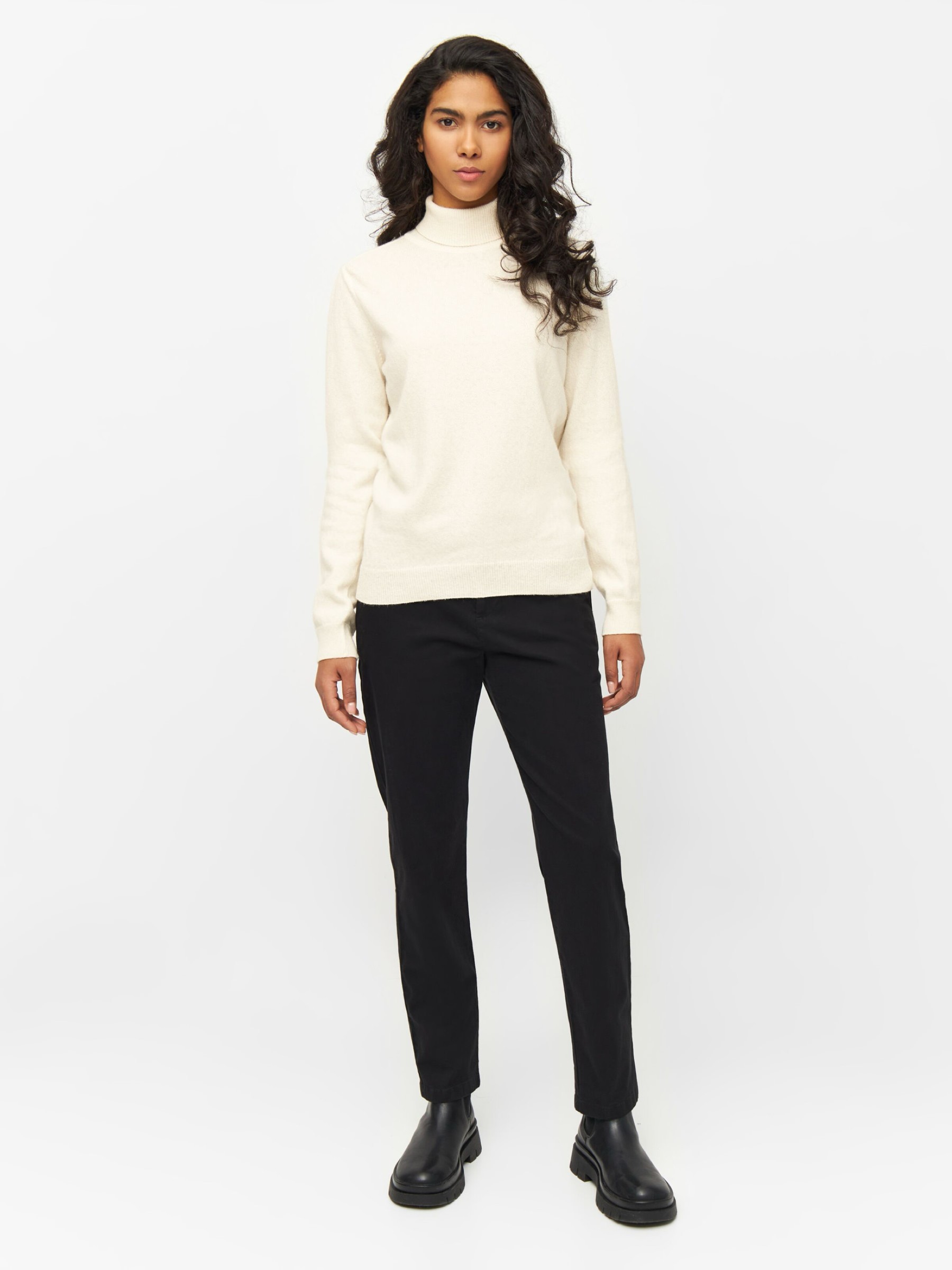 Pullover Lambswool Roll Neck buttercream Knowledge Cotton Apparel