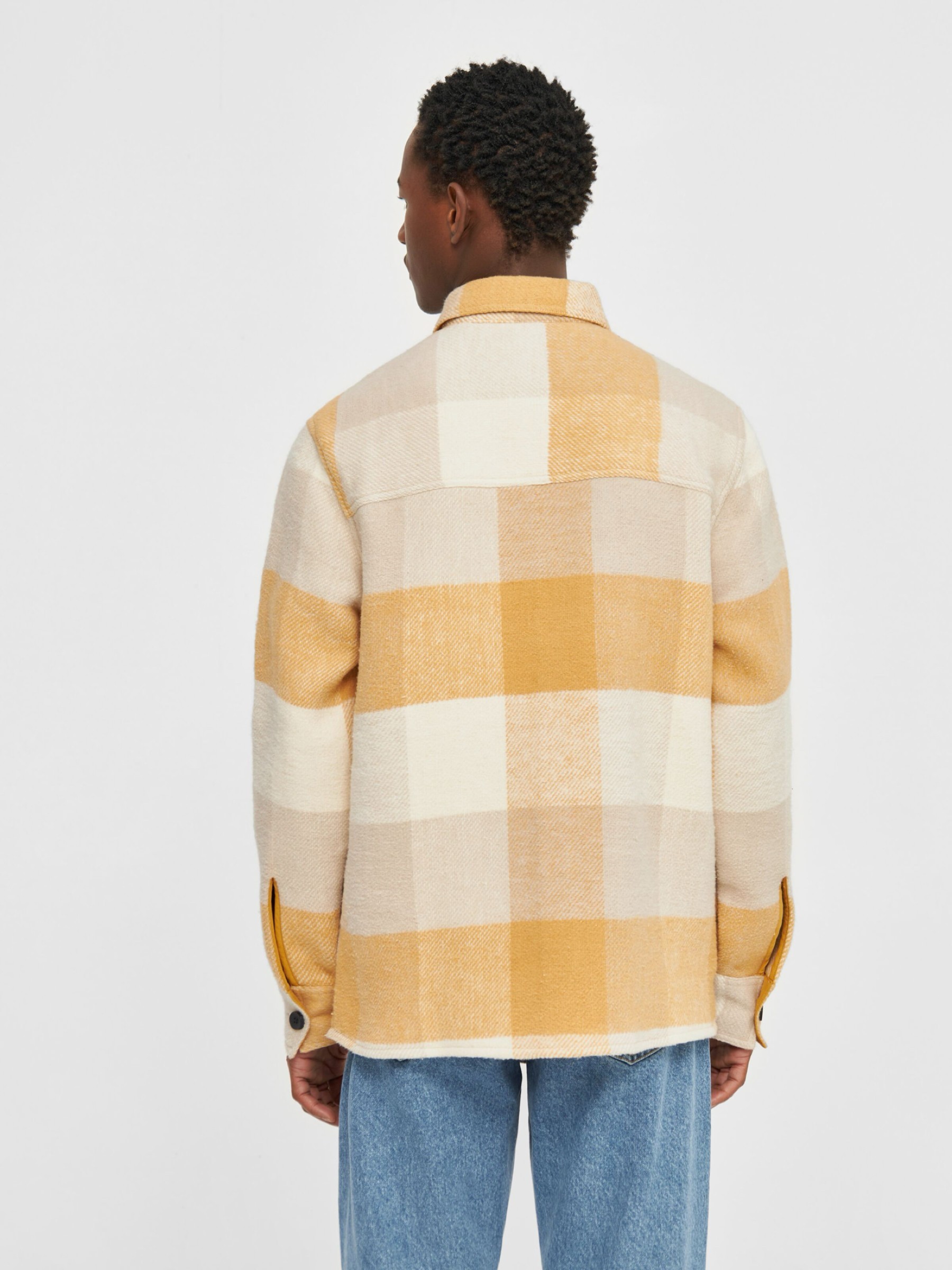Hemd Checked Overshirt yellow check Knowledge Cotton Apparel