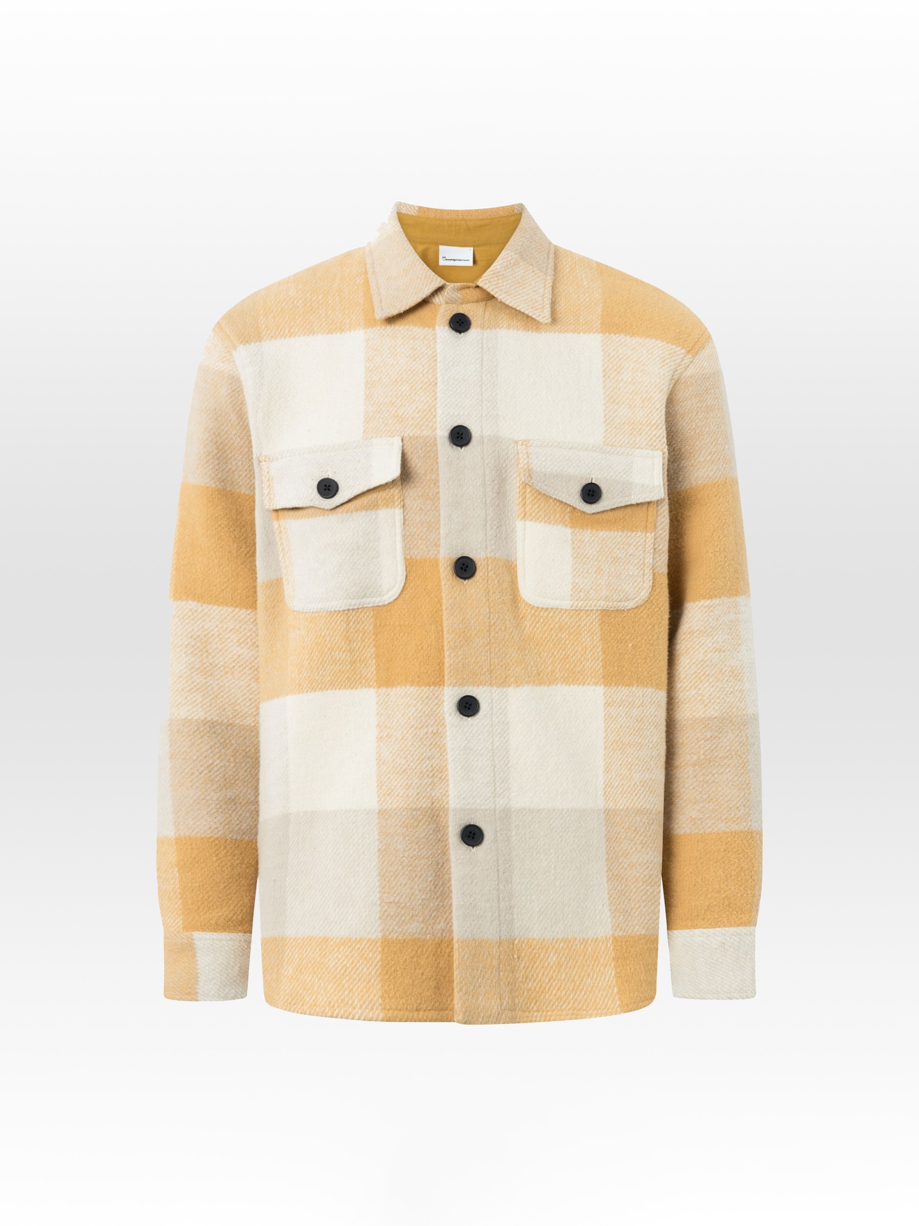 Hemd Checked Overshirt yellow check Knowledge Cotton Apparel