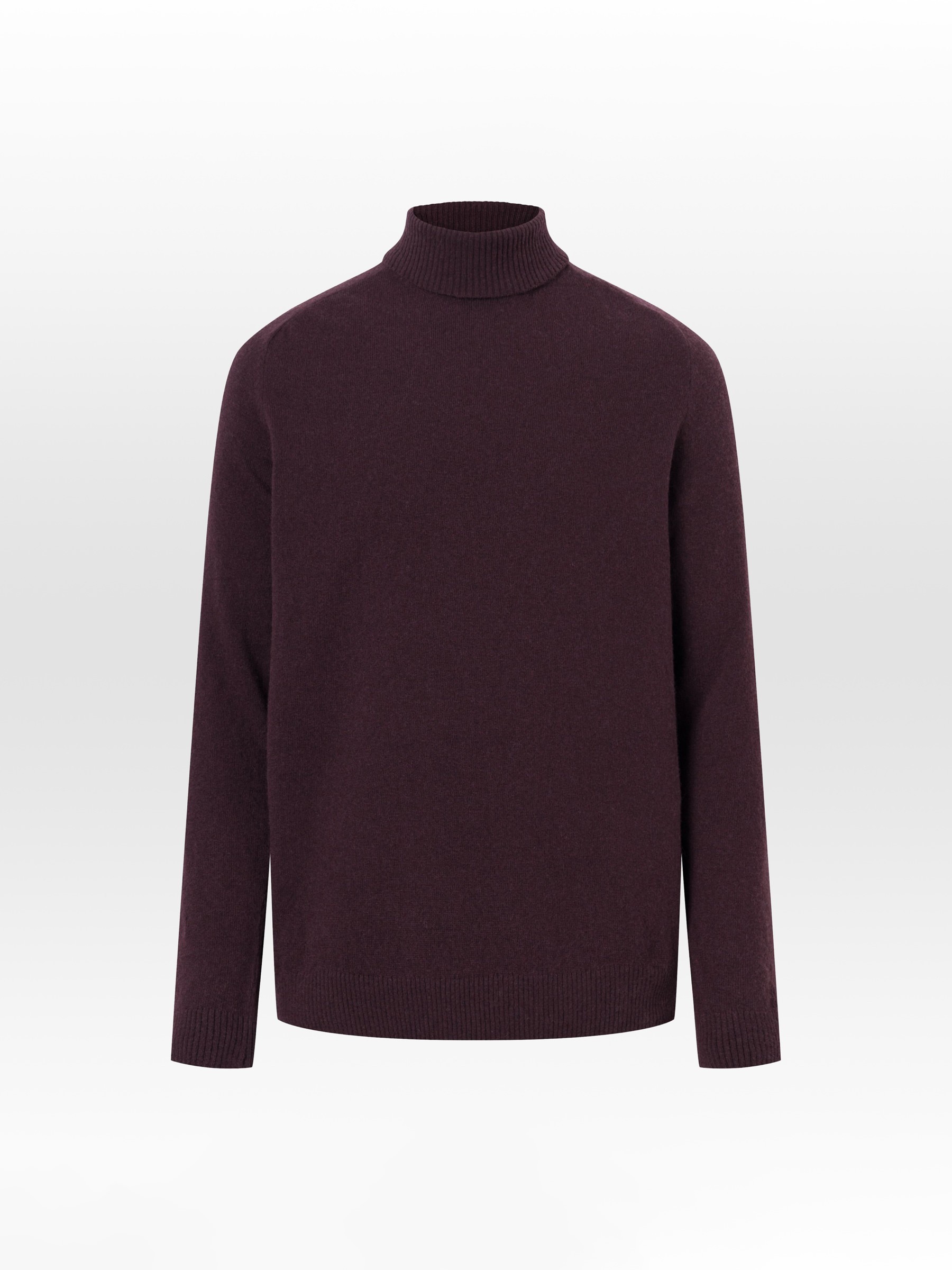 Pullover Roll Neck Wool Knit deep mahogany Knowledge Cotton Apparel