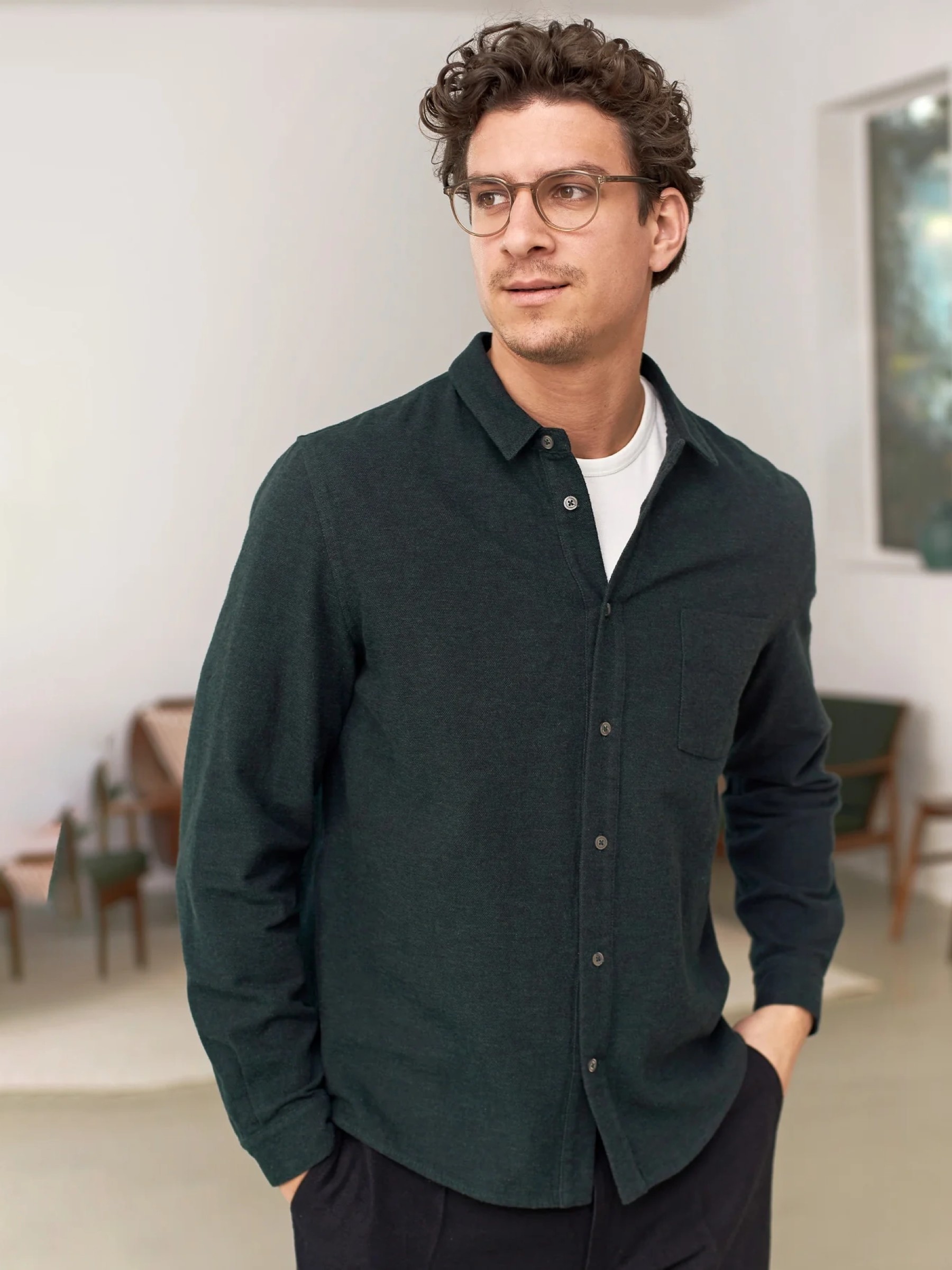 Hemd Simon Shirt eco flannel scot green About Companions