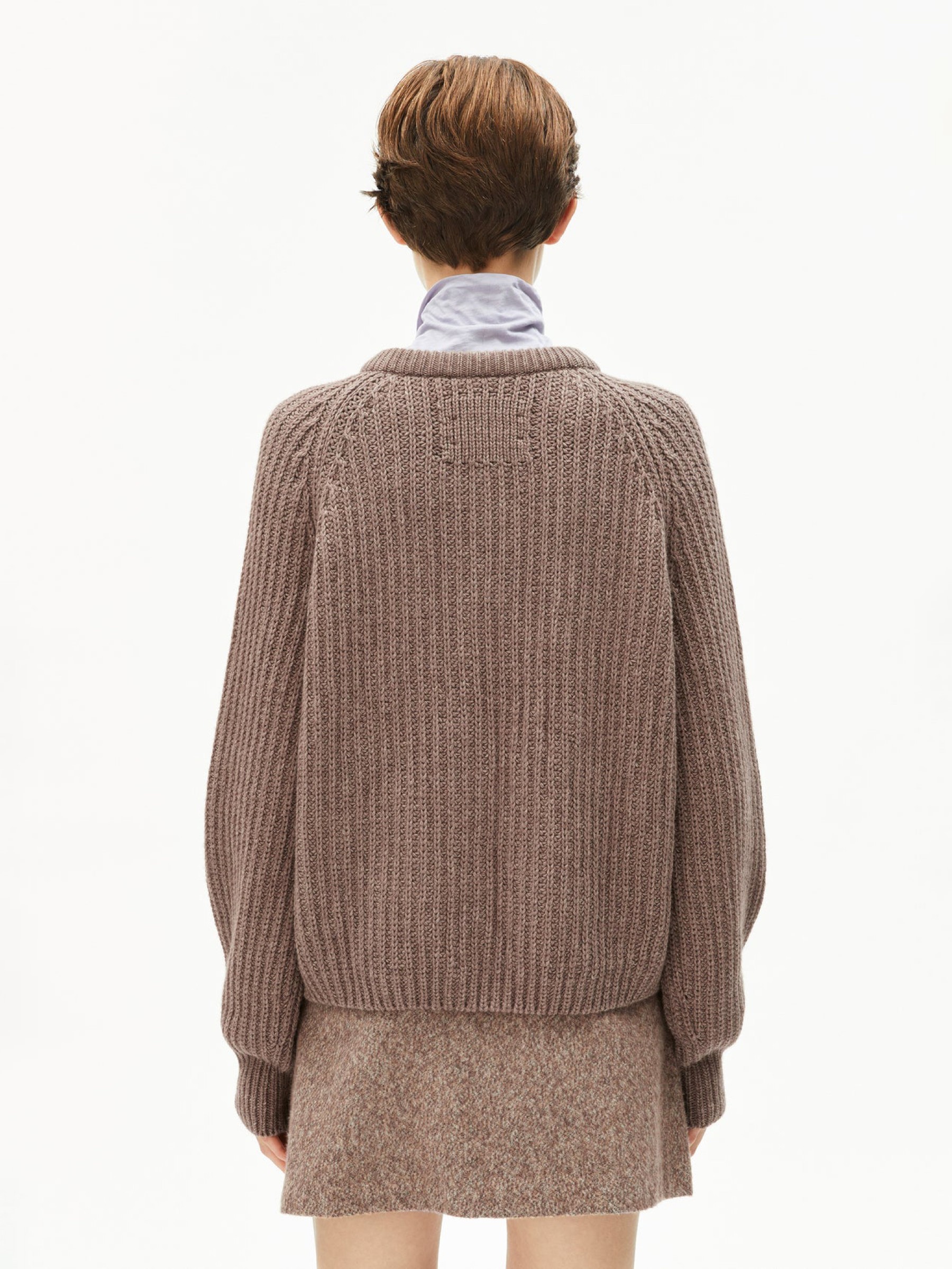 Rib Knit Cardigan cinnamon dust melange Armedangels