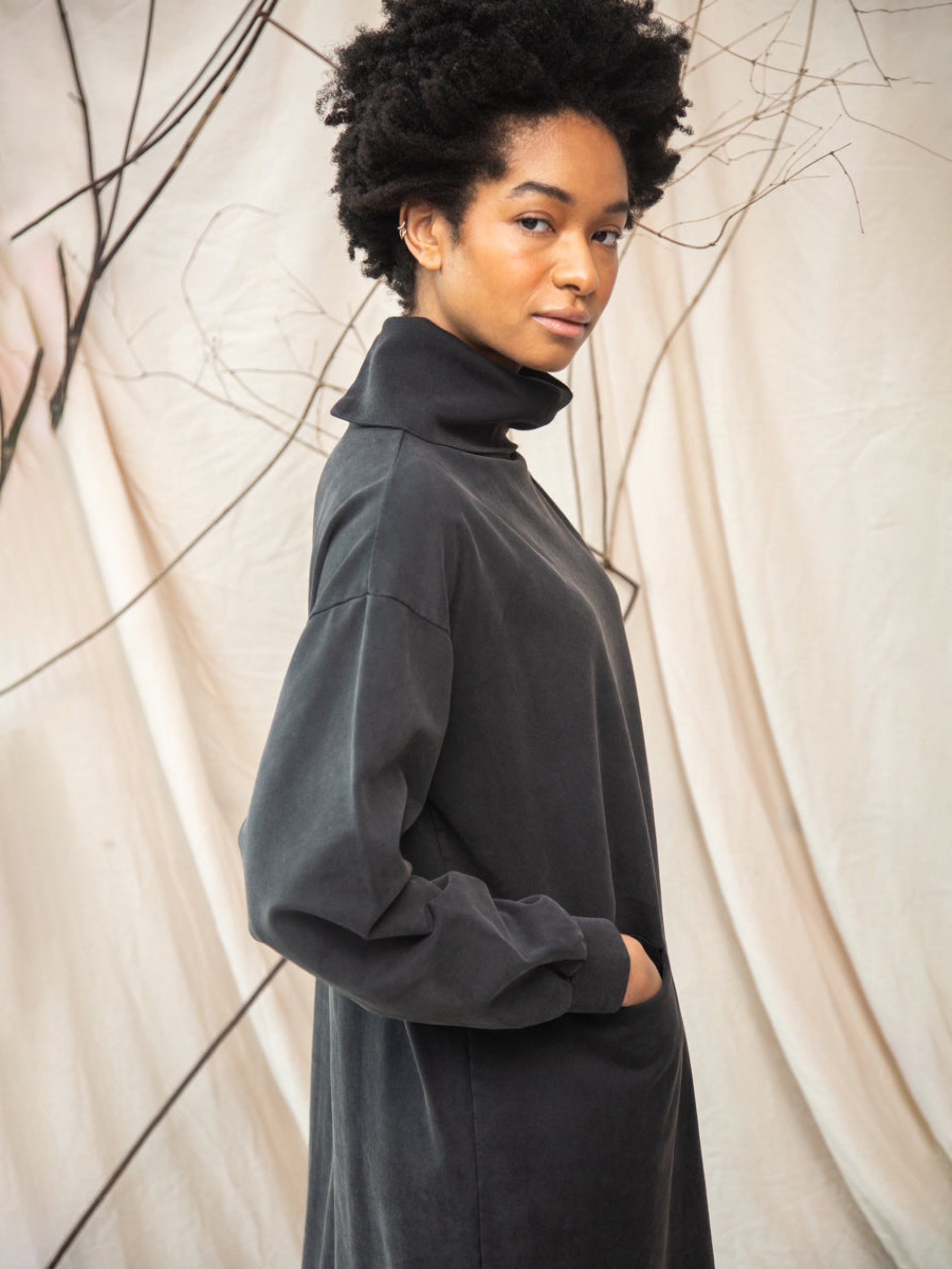 Kleid Tricia charcoal stonewash Beaumont Organic