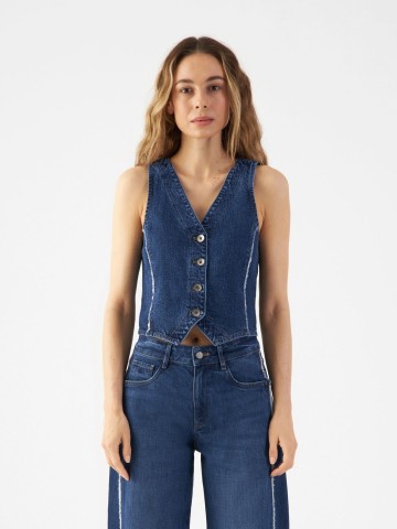 Jeansweste Astra Vest dark blue Dawn Denim