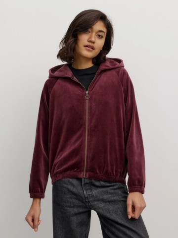 Zipper Sweatjacket Heliconia dark plum Recolution