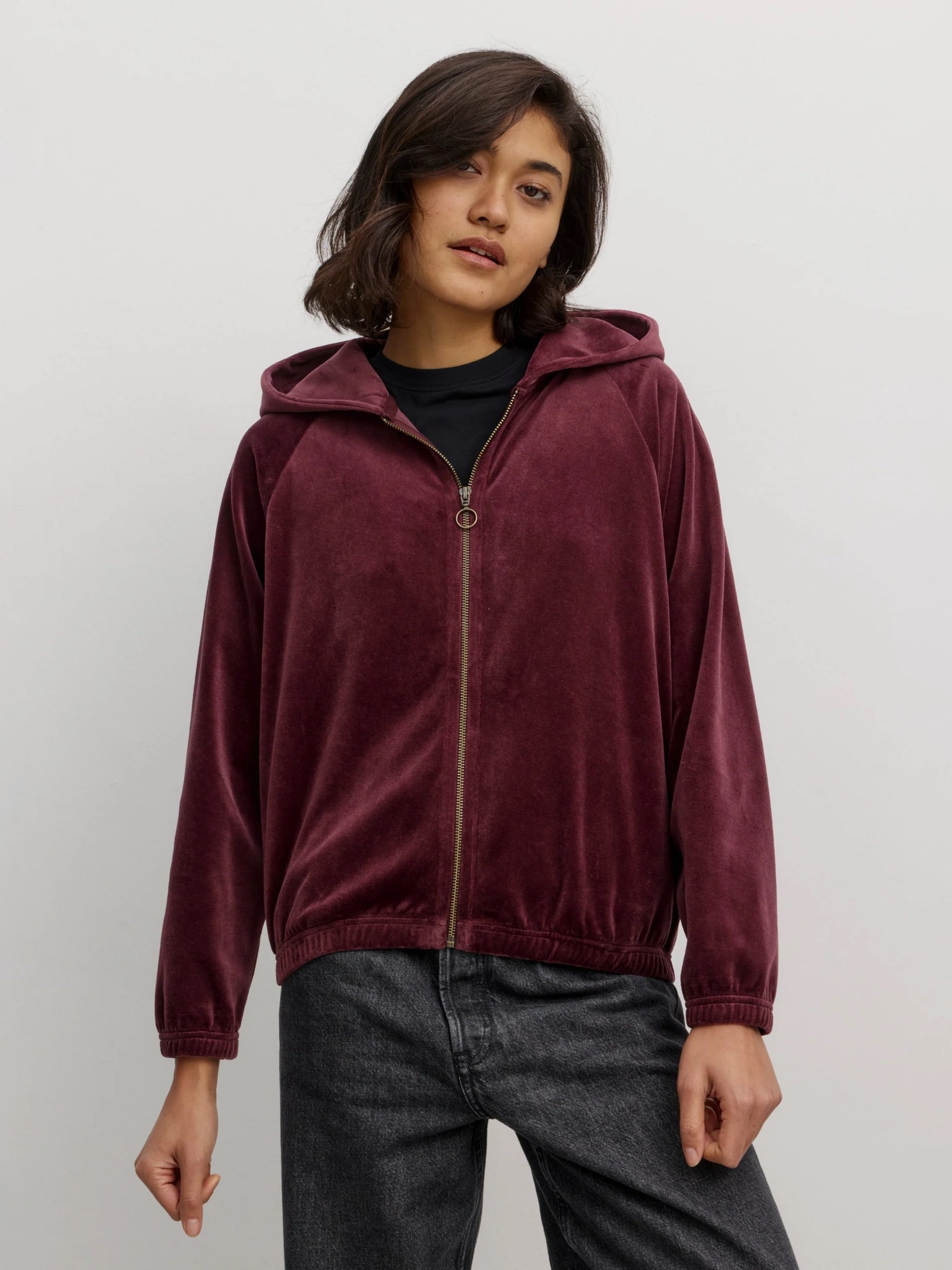 Zipper Sweatjacket Heliconia dark plum Recolution