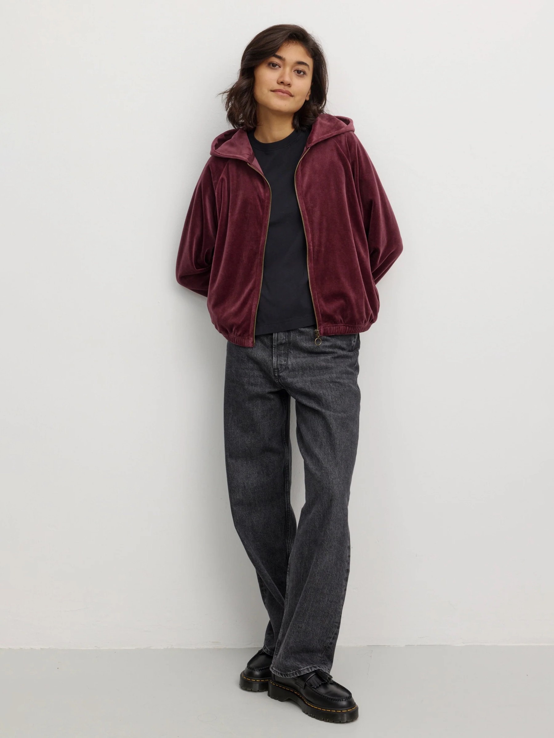 Zipper Sweatjacket Heliconia dark plum Recolution