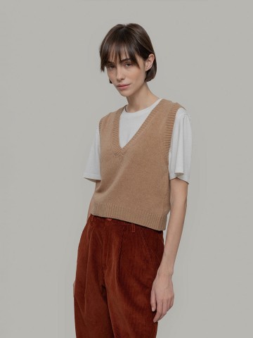 Weste Melania Women Wool Vest beige sughero Rifo