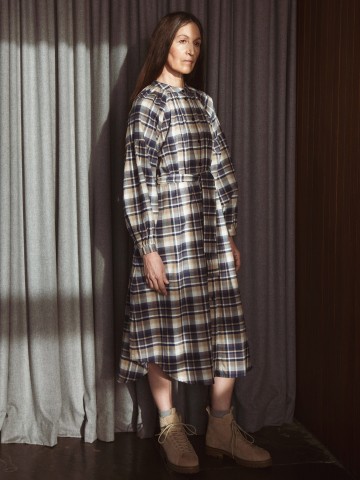 Kleid Georgette-Tay tartan Beaumont Organic