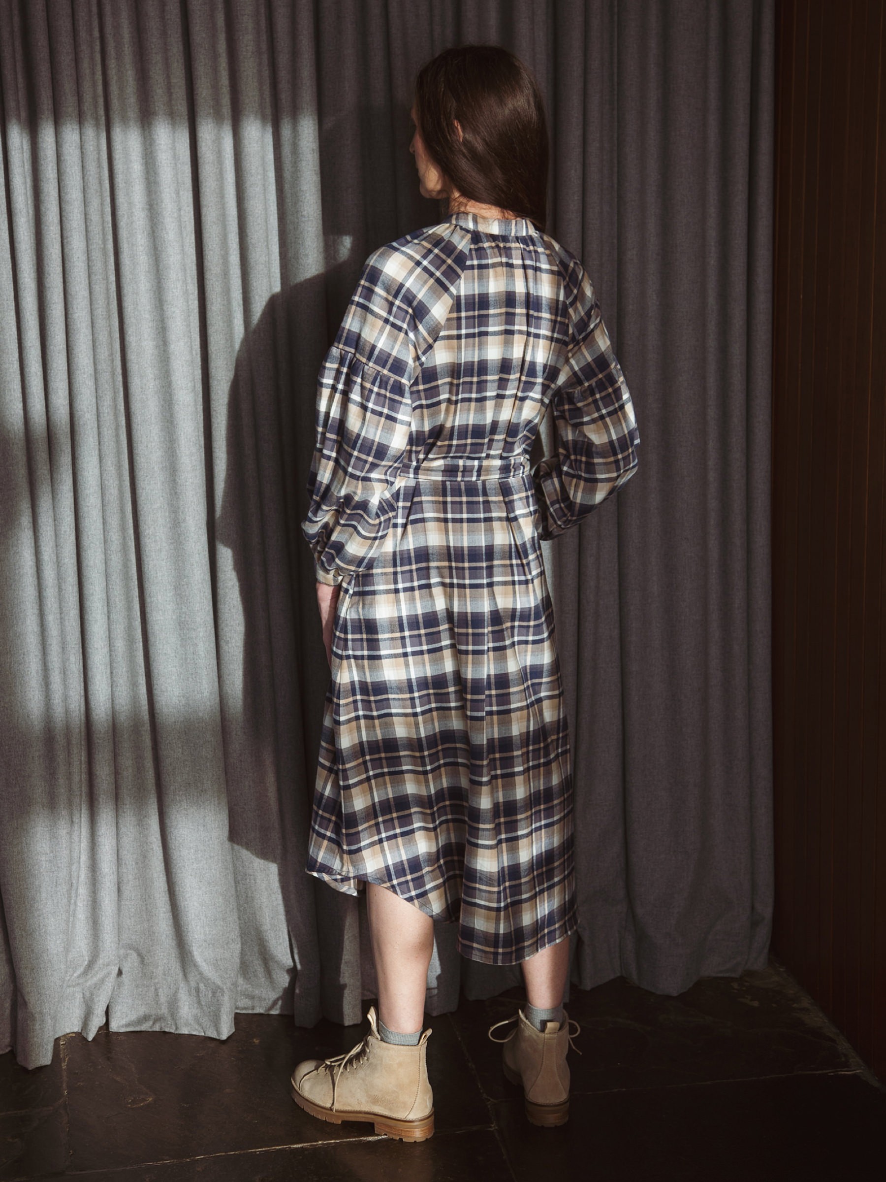 Kleid Georgette-Tay tartan Beaumont Organic